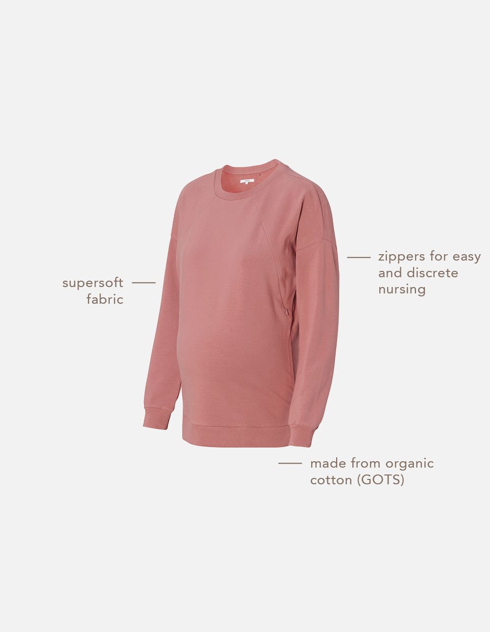 Noppies Maternity Trui met voedingsfunctie Lesy - Burlwood