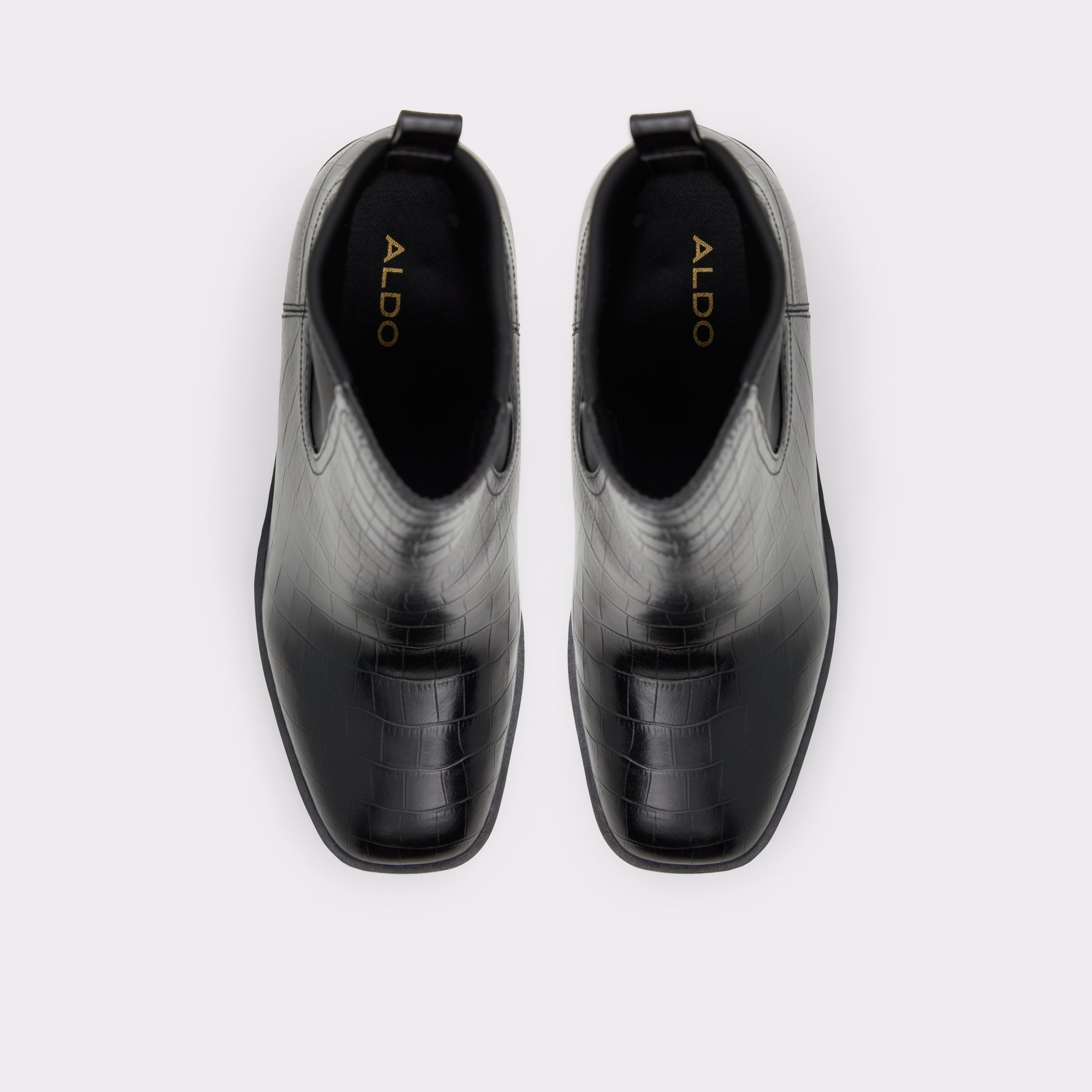 Chetta Black Leather Croco Women Chelsea boots