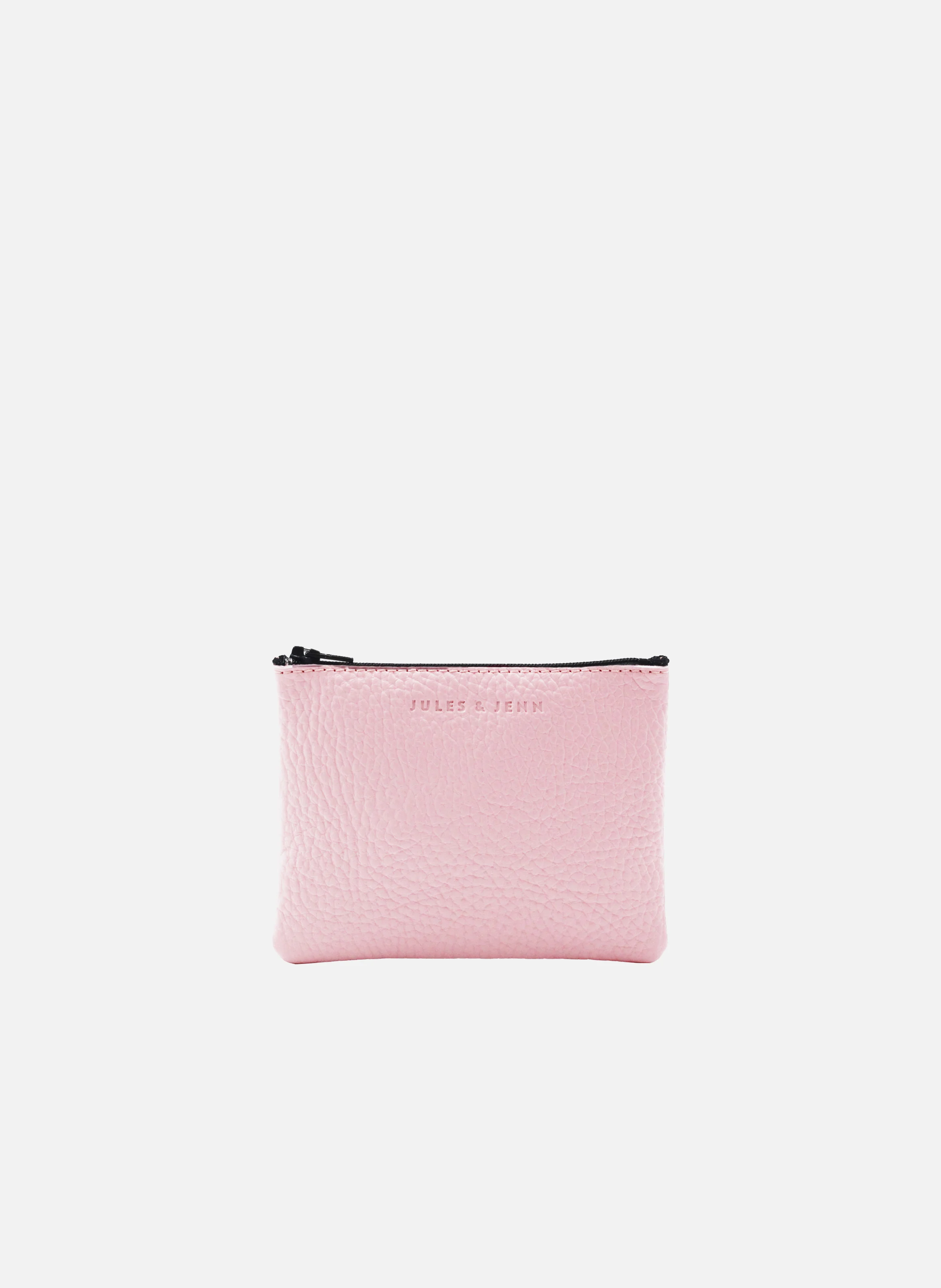 Pochette petit modèle cuir grainé | Rose