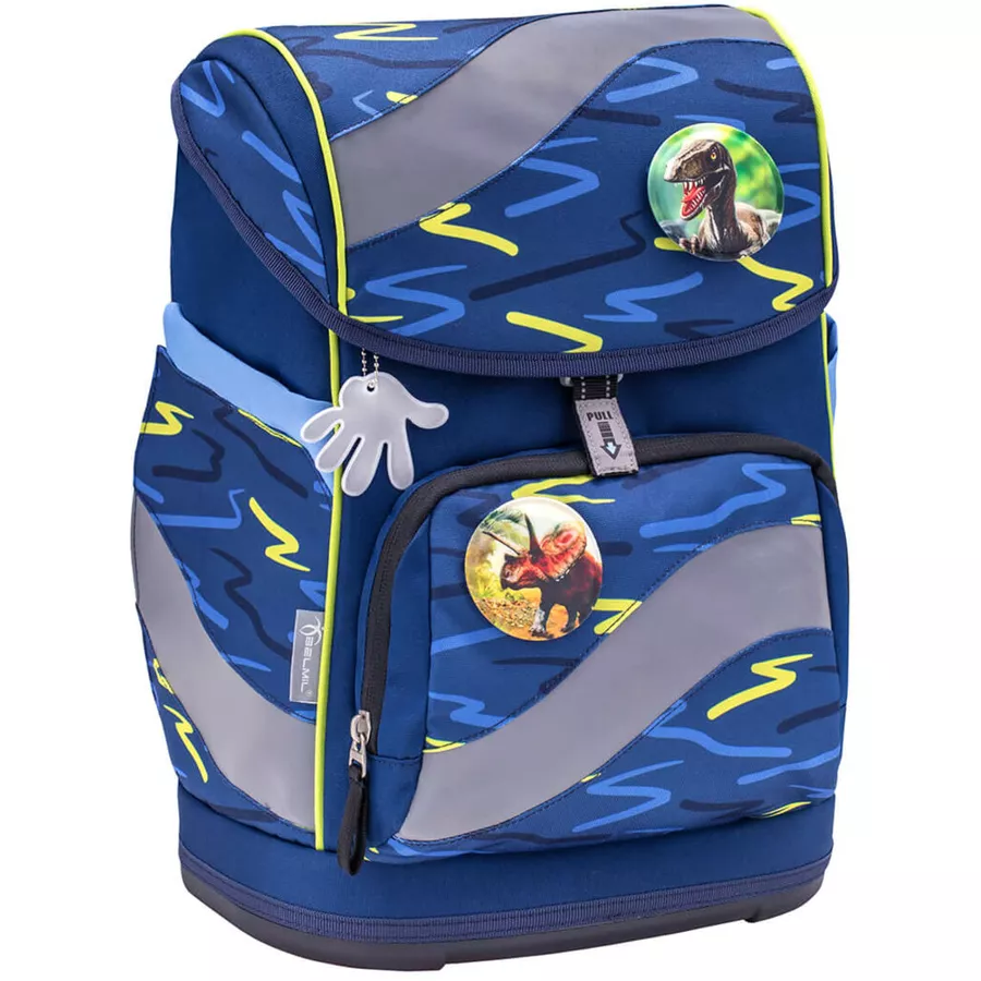 Belmil Schulranzen Smarty Schulranzen Set 6-teilig mit Brustgurt, Hüftgurt Sketch Lime Green