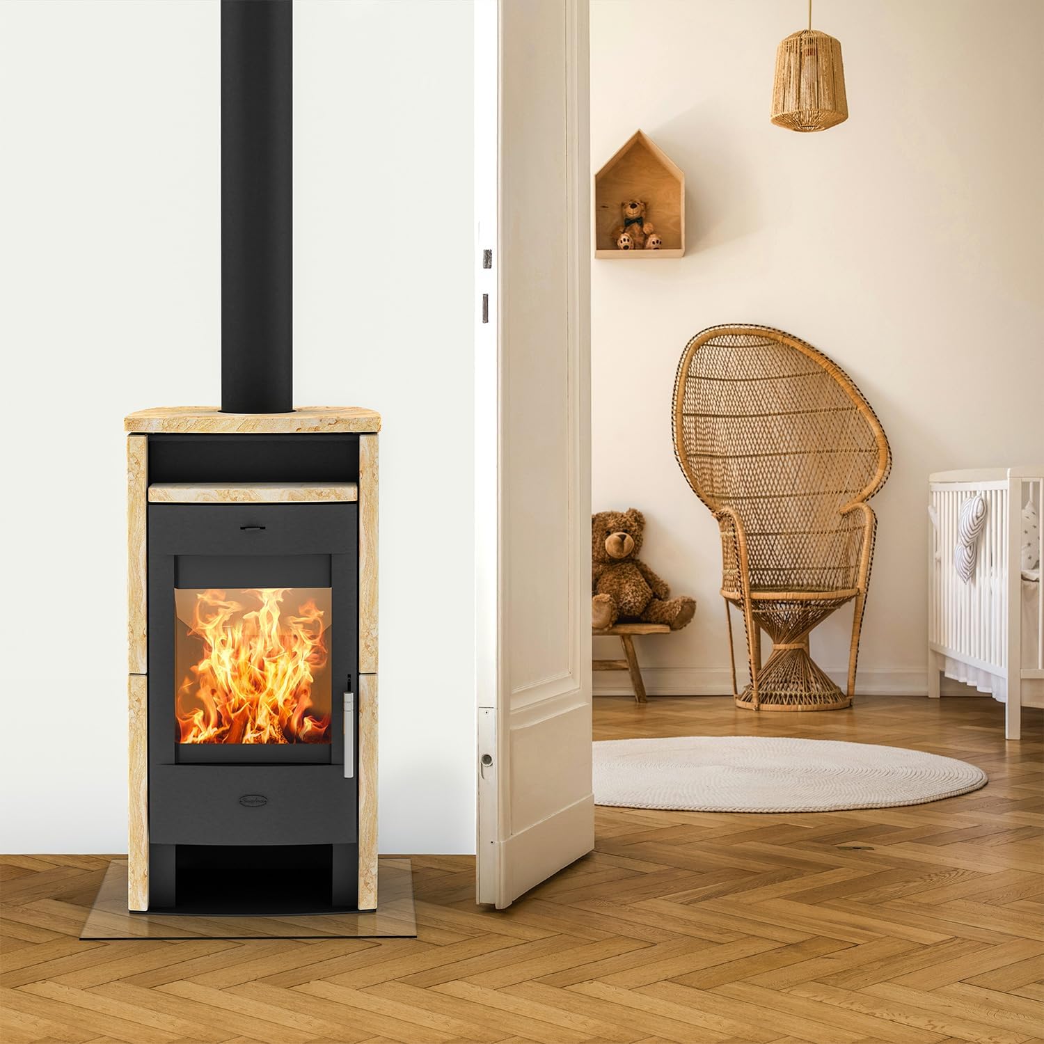 Fireplace E4213 Elite Budapest Kaminofen Sandstein/A+