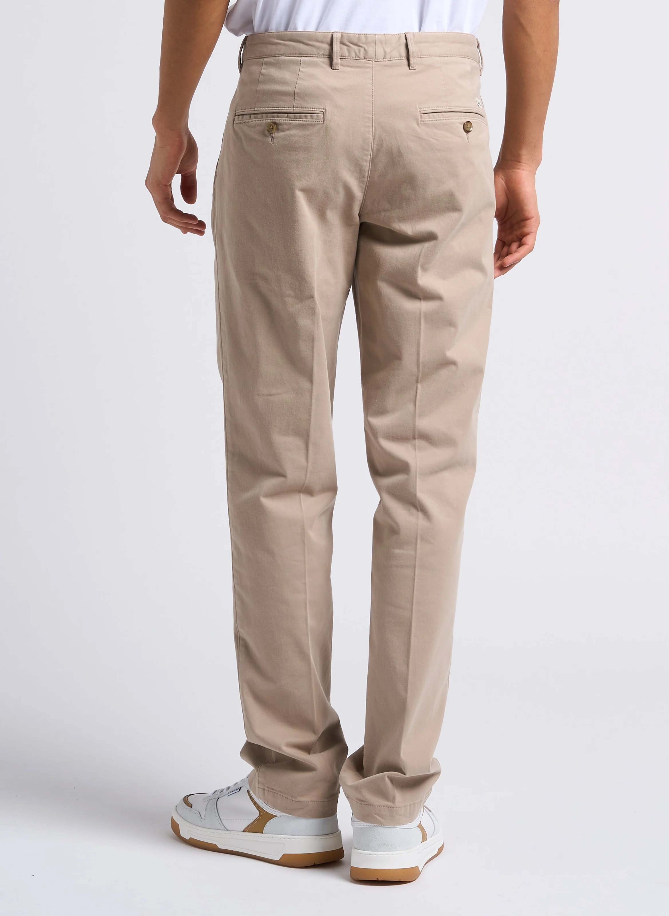 Pantalon à pinces regular-fit en coton | Beige