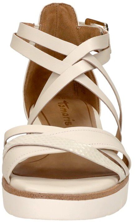 Tamaris Sandalen Plat gebroken wit
