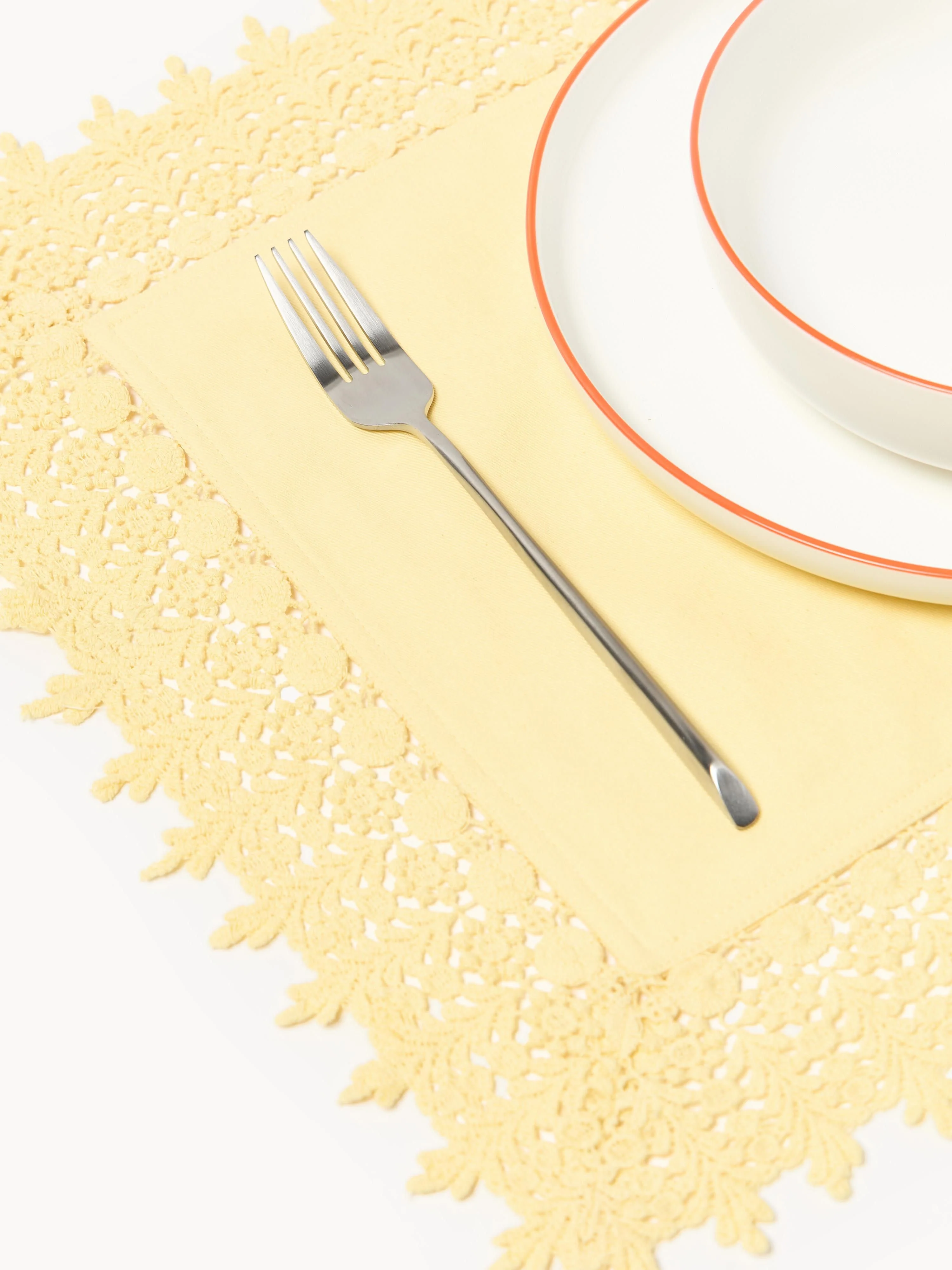 Placemats Flavia met kantrand, 2 stuks
