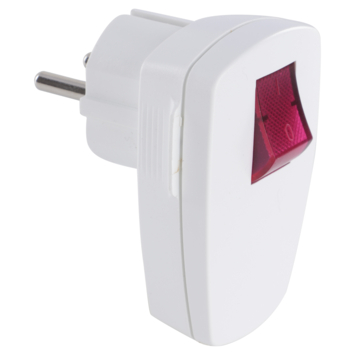 Handson stekker met schakelaar met verlichting wit