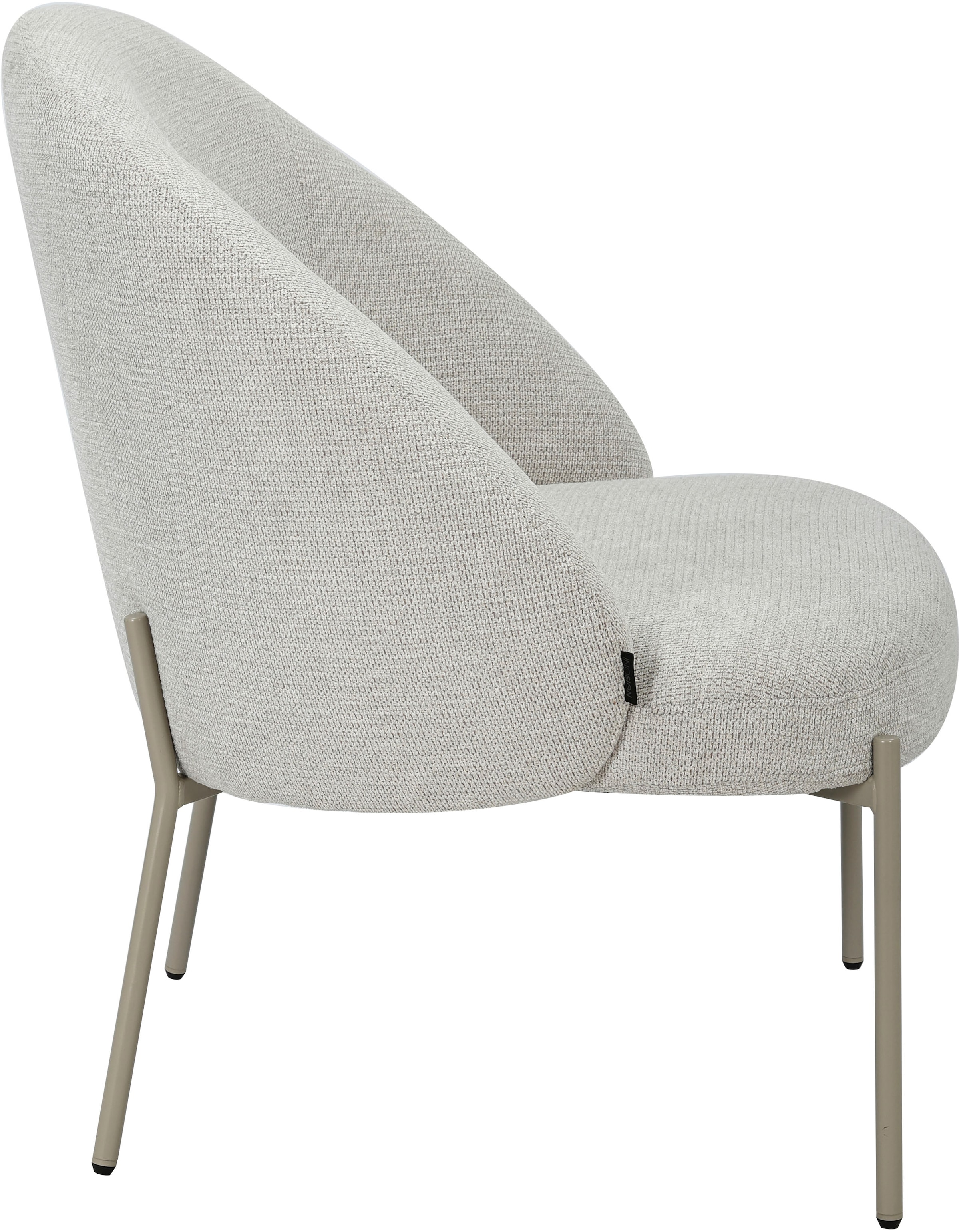 INOSIGN Loungesessel »MOVILLE Designstuhl mit filigranen Metallbeinen« Cocktailsessel, farblich abgestimmte Metall-Beine, Webstoff