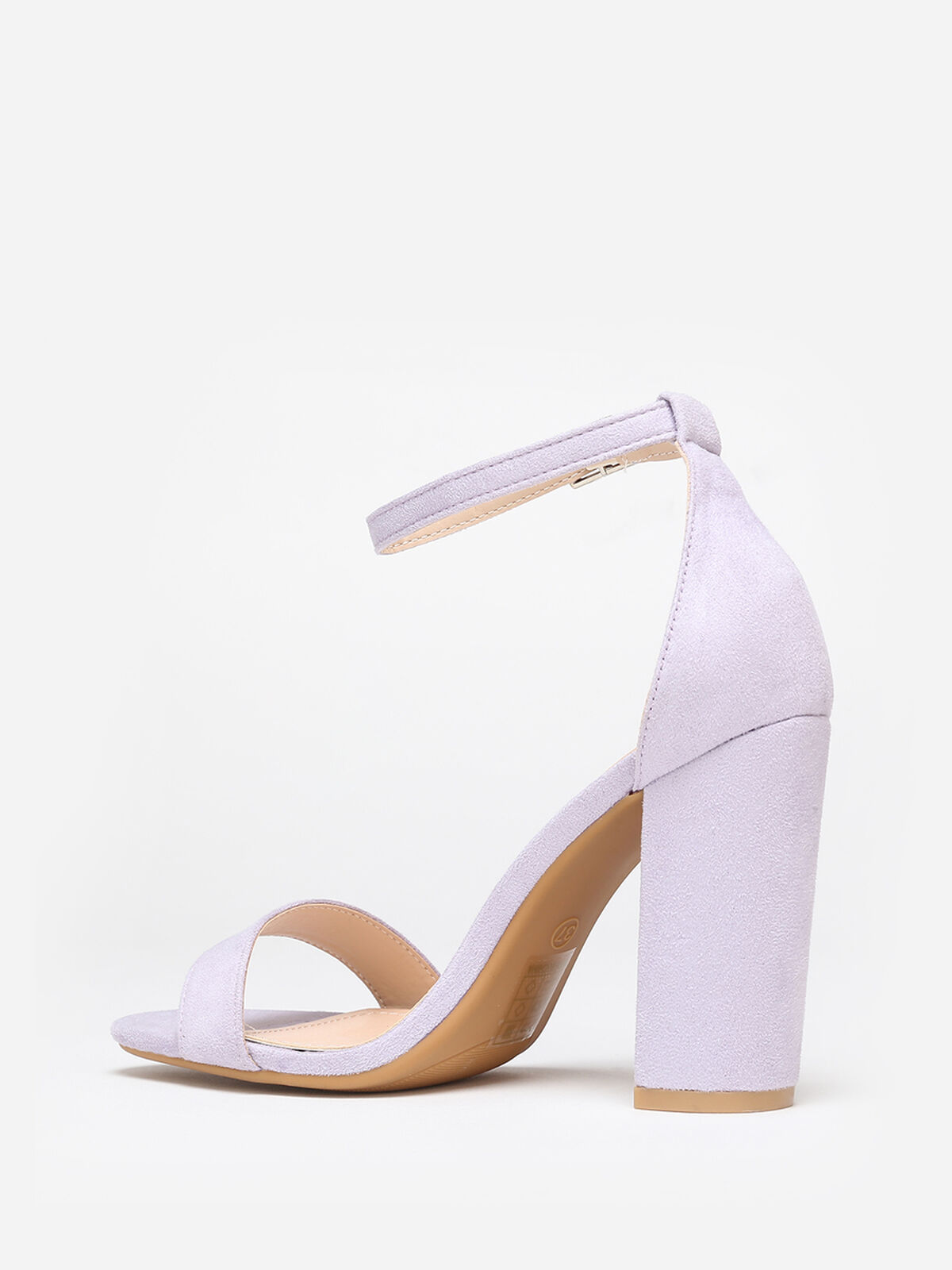 Sandales en suédine à talon carré- Violet