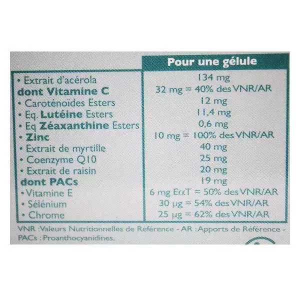 Exopharm Luteine Vision + Zinc 40 gélules