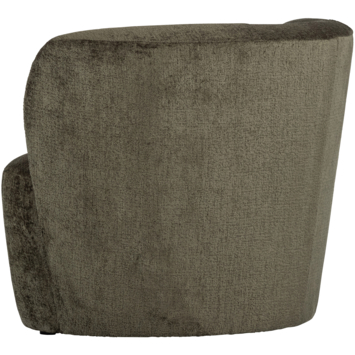 WOOOD fauteuil Stone warmgroen velvet structuur met leuning rechts
