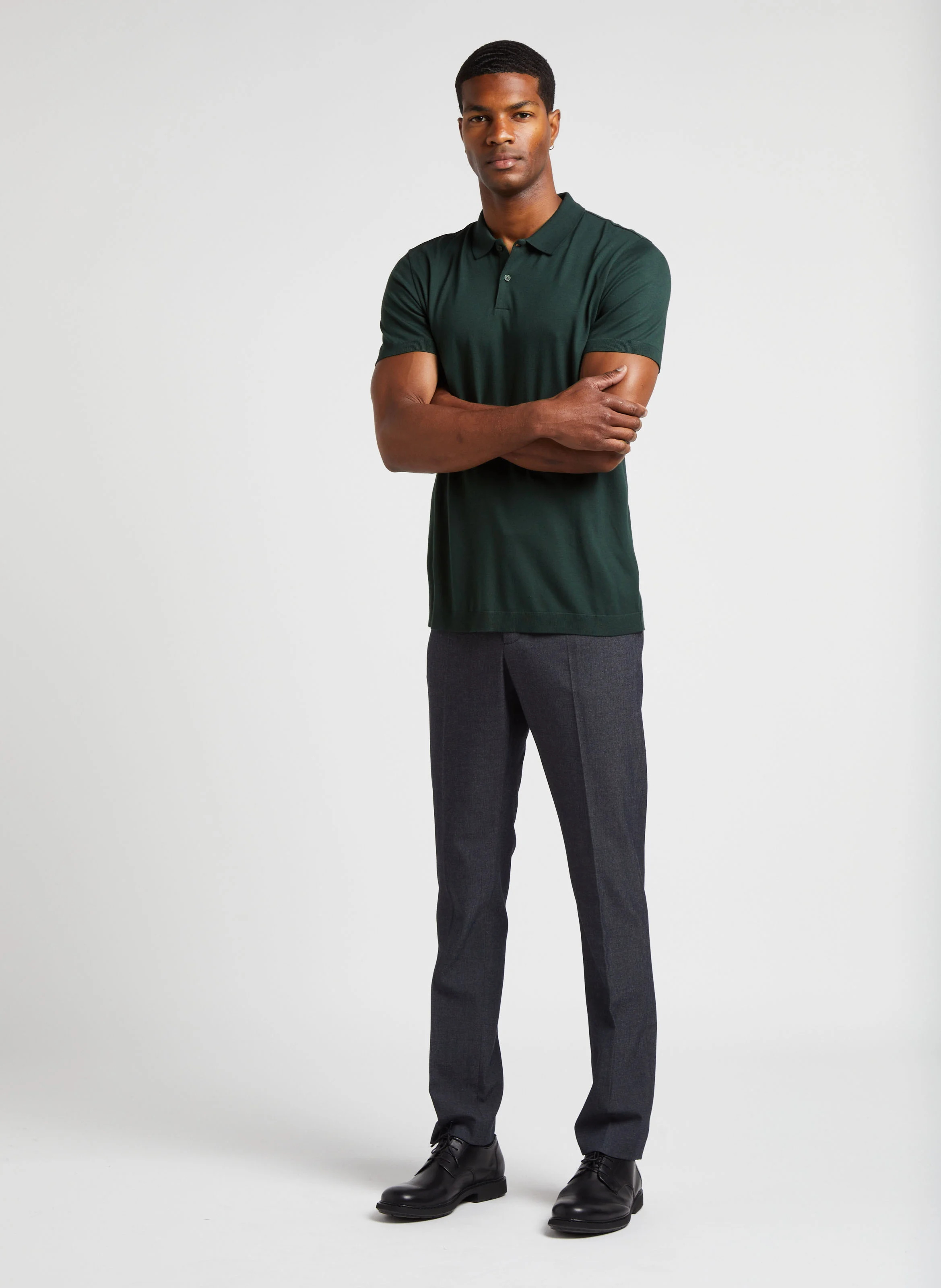 Polo regular-fit en coton mélangé | Vert