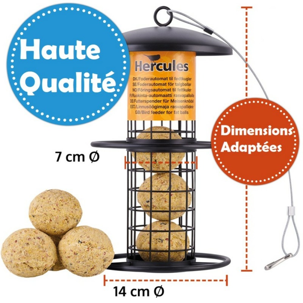 Mangeoire oiseaux extérieur à suspendre pour oiseaux sauvages pour jardin balcon distributeur de nourriture«34717 nourri-silo»