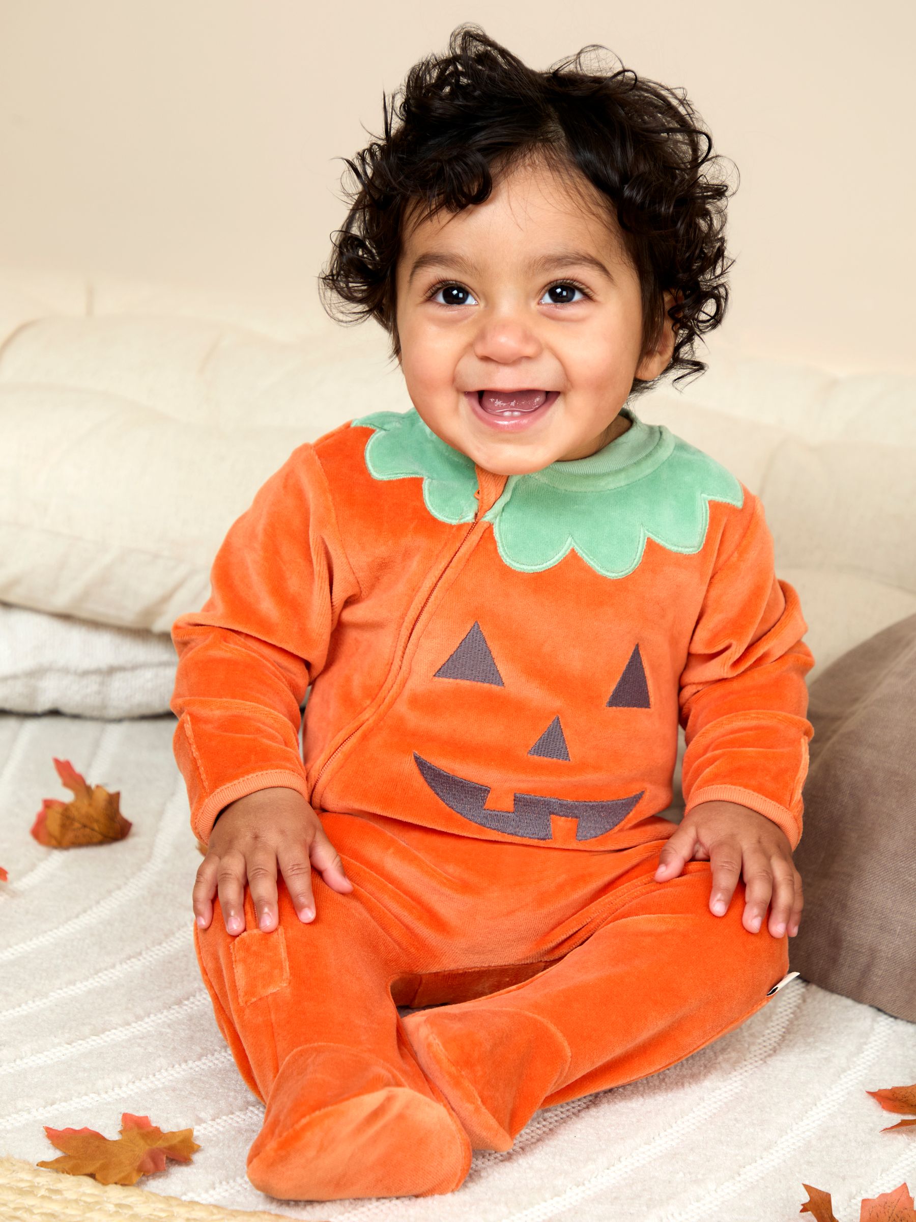 JoJo Maman Bébé Velours All-in-one & Hoeden Set