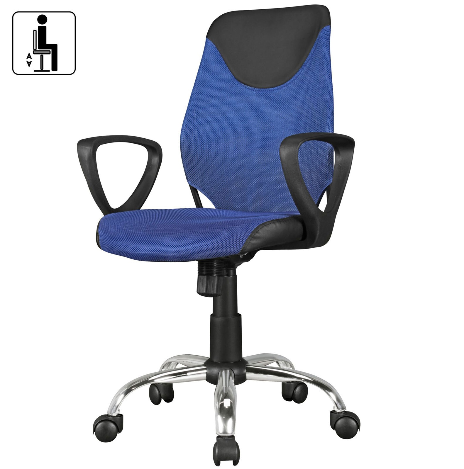 Drehstuhl blau/ schwarz