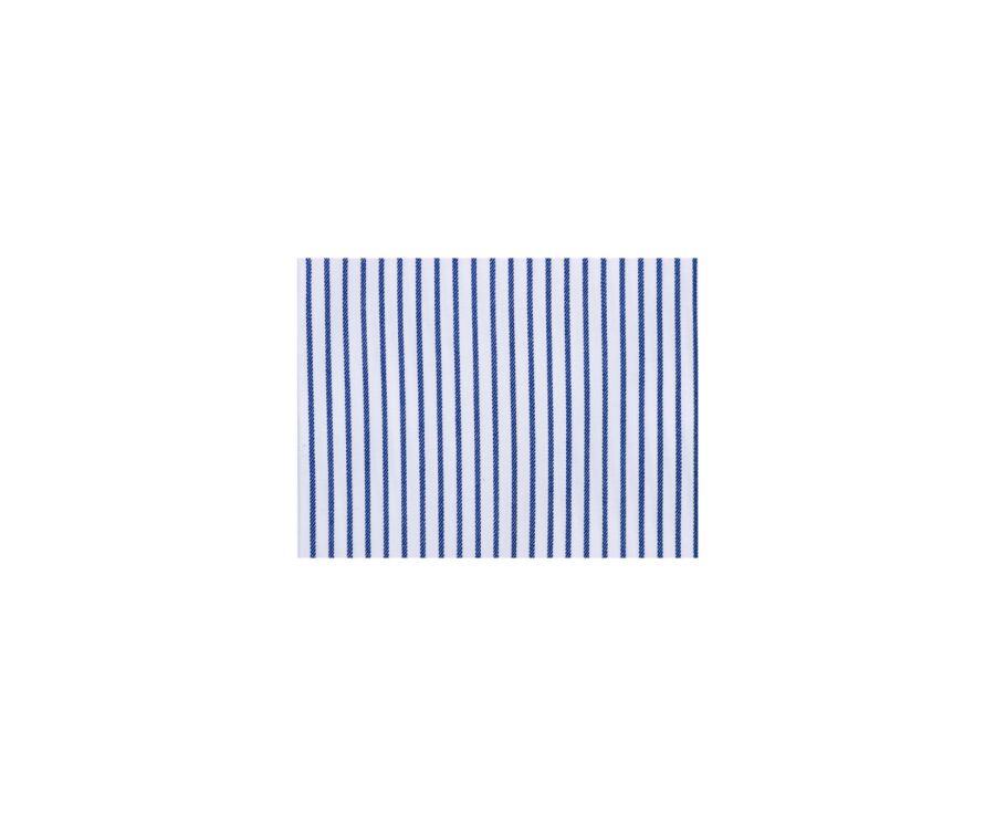 Chemise blanche à rayures bleues océan et poche poitrine - BRODERICK