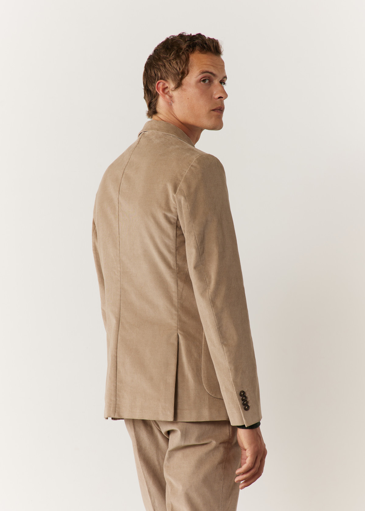 Veste coordonnable Regular en velours côtelé uni sable