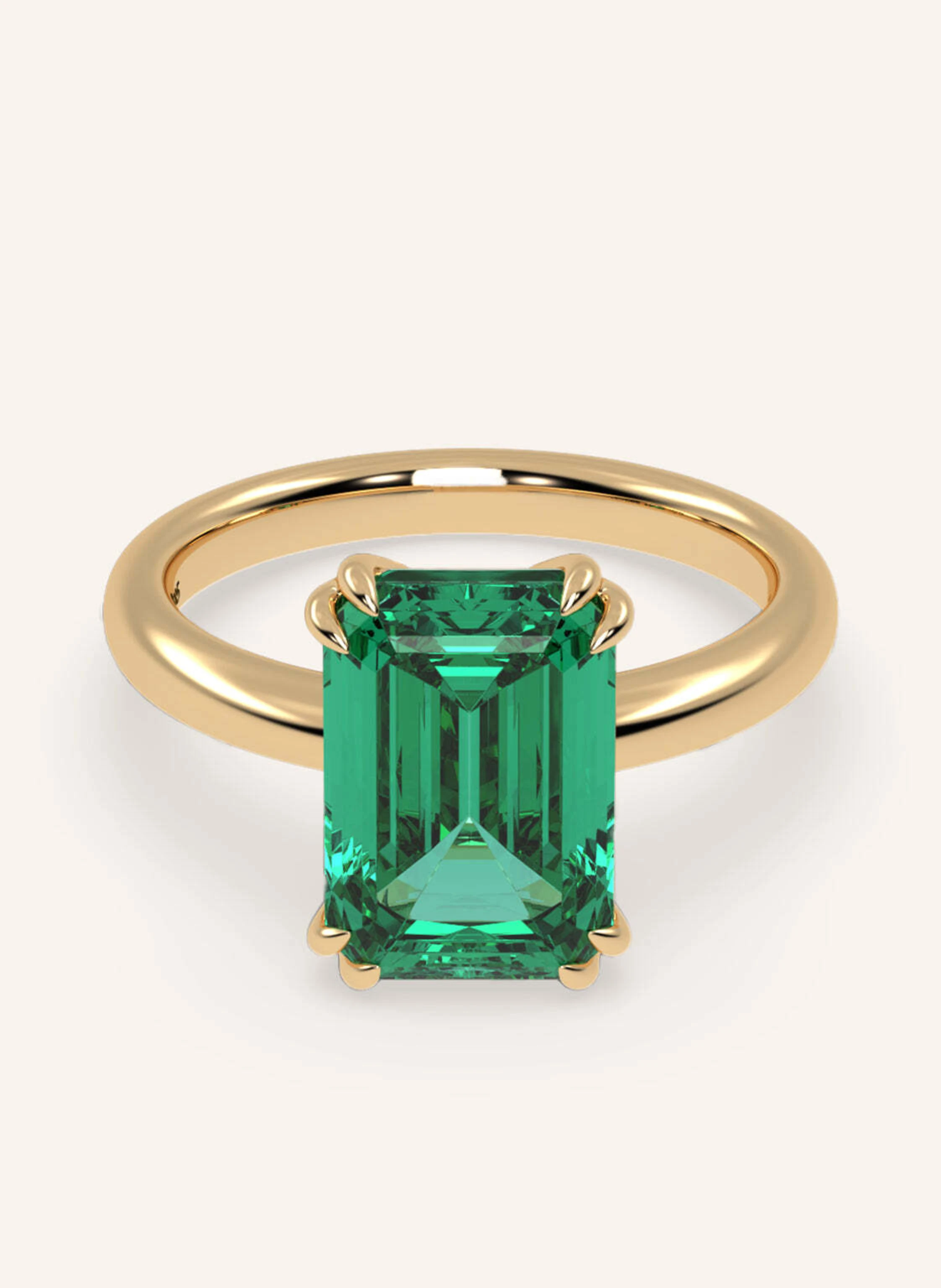 VEYNOU Ring EDEN ESSENCE aus 14 Karat Gelbgold und 3,0ct. lab-grown Smaragd