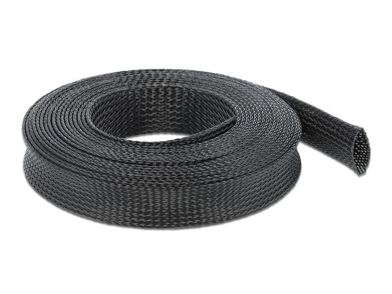 Delock Kabelschlauch 10mx25mm, dehnbar Schwarz Delock Geflechtschlauch dehnbar 10 m x 25 mm schwarz