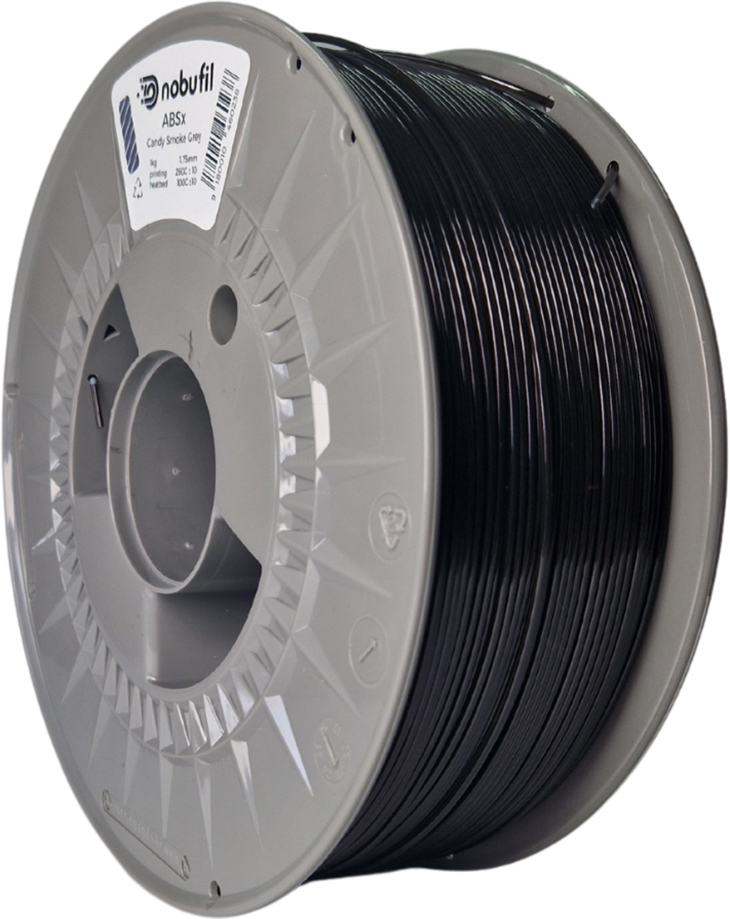 Nobufil  ABSx Candy Smoke Grey, 1,75 mm / 1000 g    ABS Filament aus recycelten Kunststoffen