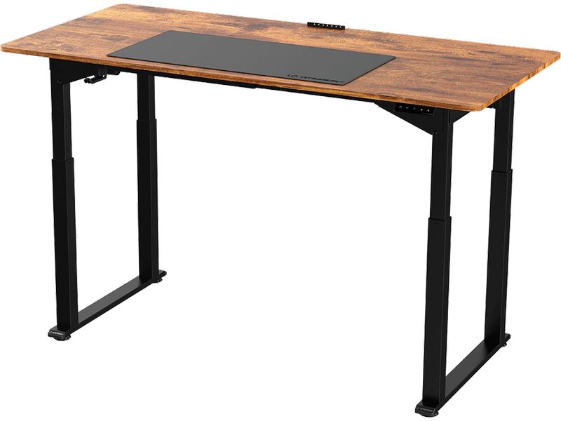 Ultradesk Gaming Tisch Uplift Braun/Schwarz Robuster Gaming-Tisch mit elektrischer und stufenloser Höhenverstellung