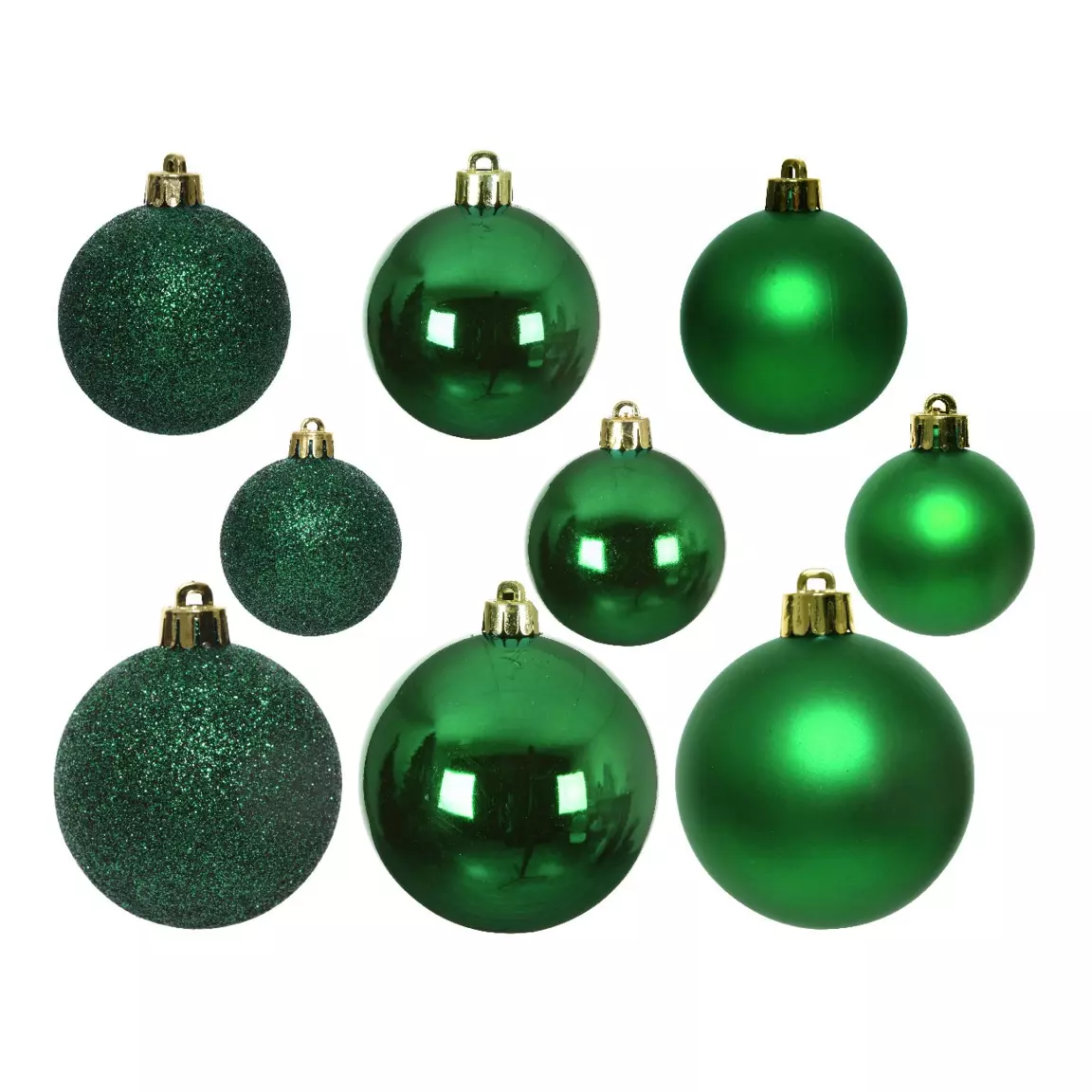 Lot de 20 boules de Noël assorties New Alpine Vert sapin