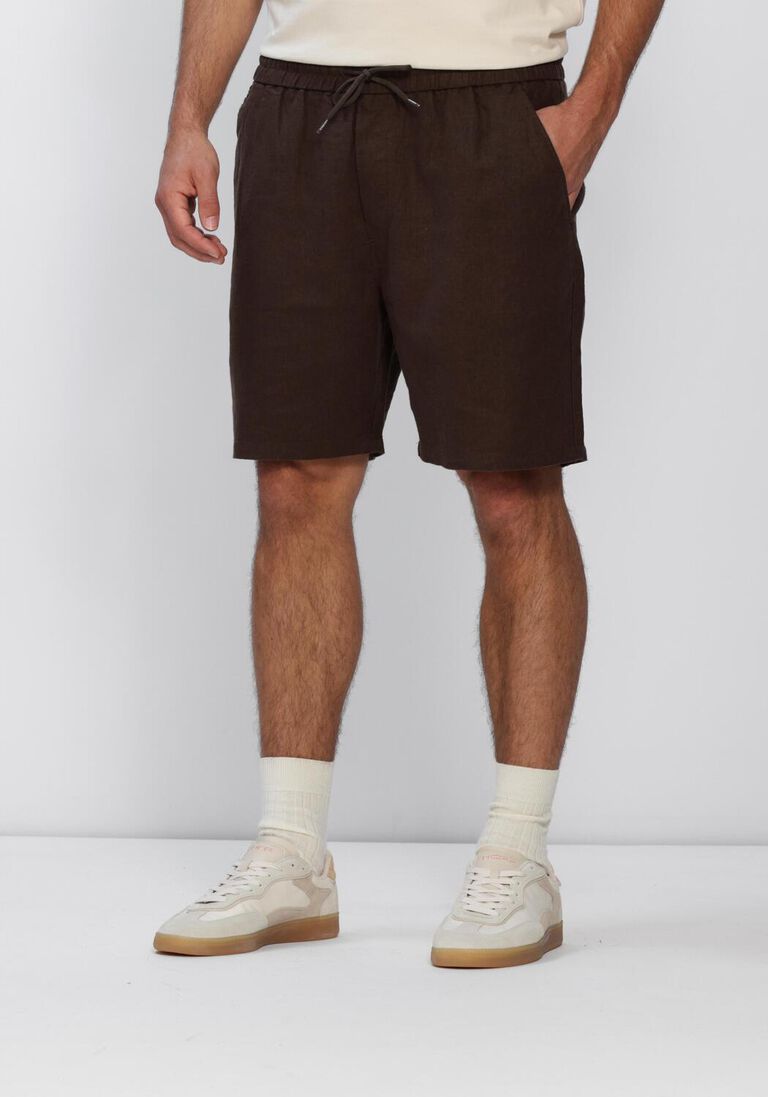 bruine les deux korte broek otto linen shorts