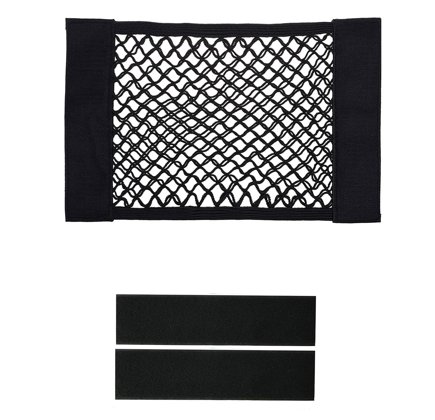 (30x25cm) Netz Tasche Klett Organizer Universal Aufbewahrungstasche für Schrank / Wand / Auto - Schwarz