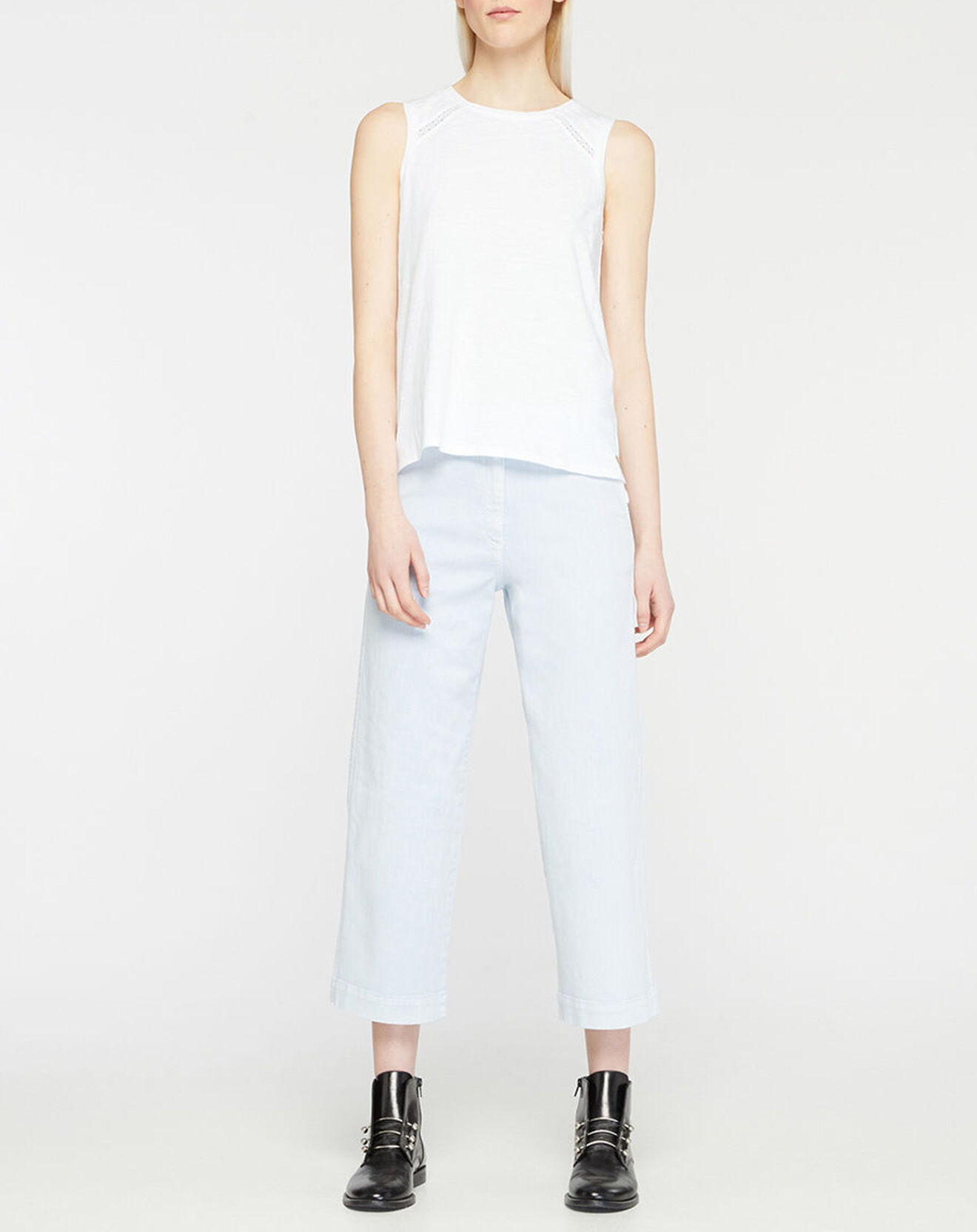 Yerse Top 100% Coton Bio Laurie blanc