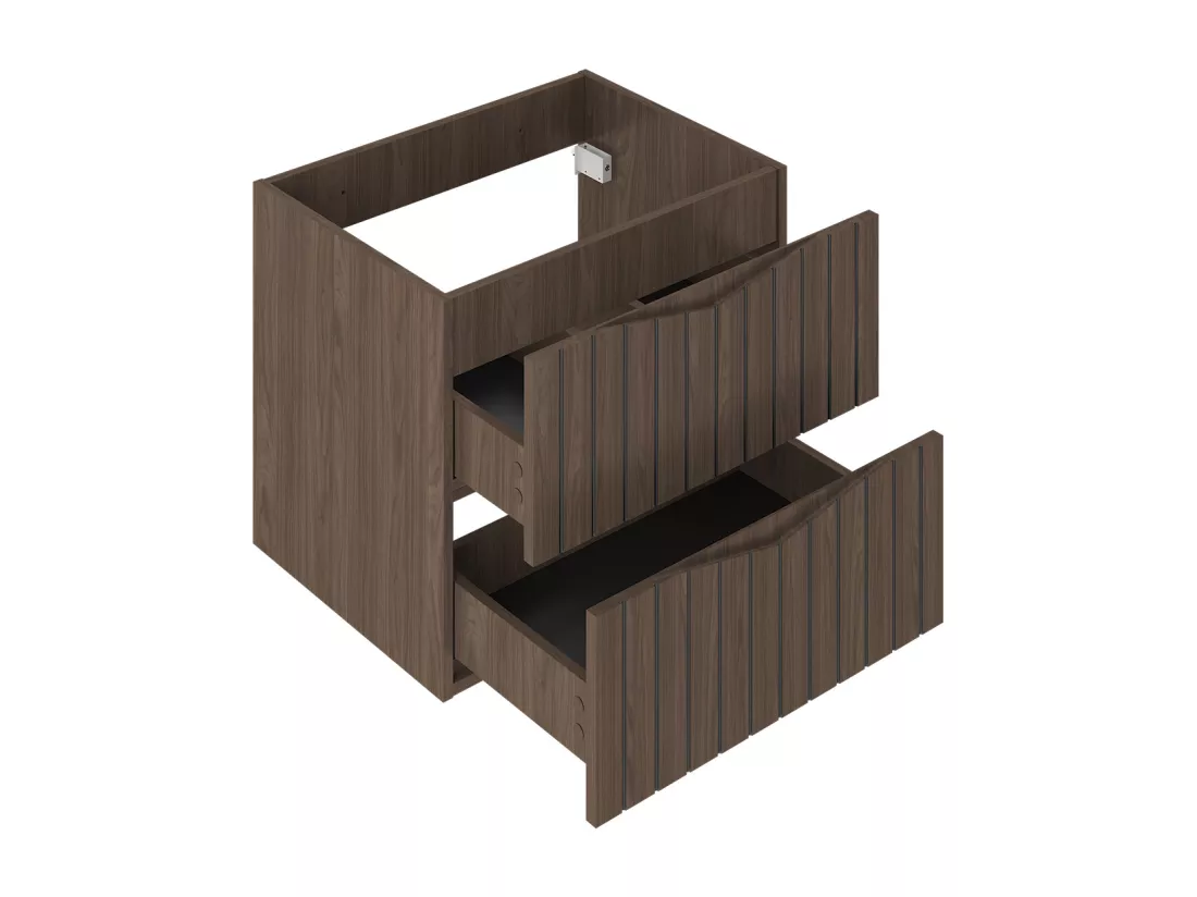 Meuble double vasque encastrée 120cm Siena bois et noir