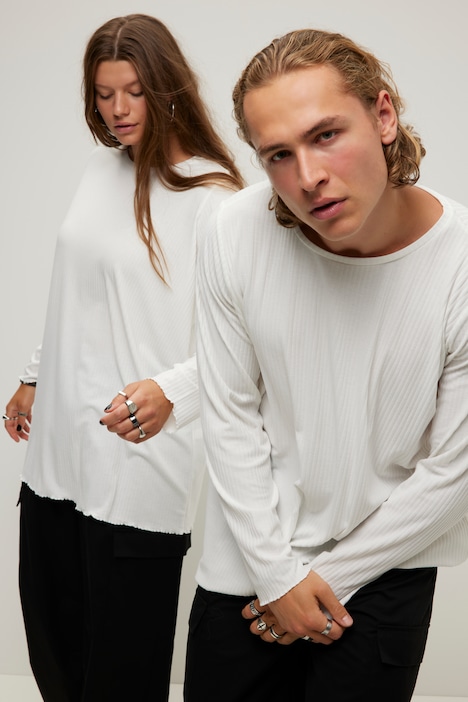 Longsleeve, Rippjersey, Rundhals, Langarm, Unisex