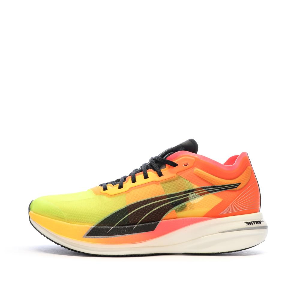 Puma Chaussures de Running Jaune/Rose Homme Puma Deviate Nitro Elite Fireglow