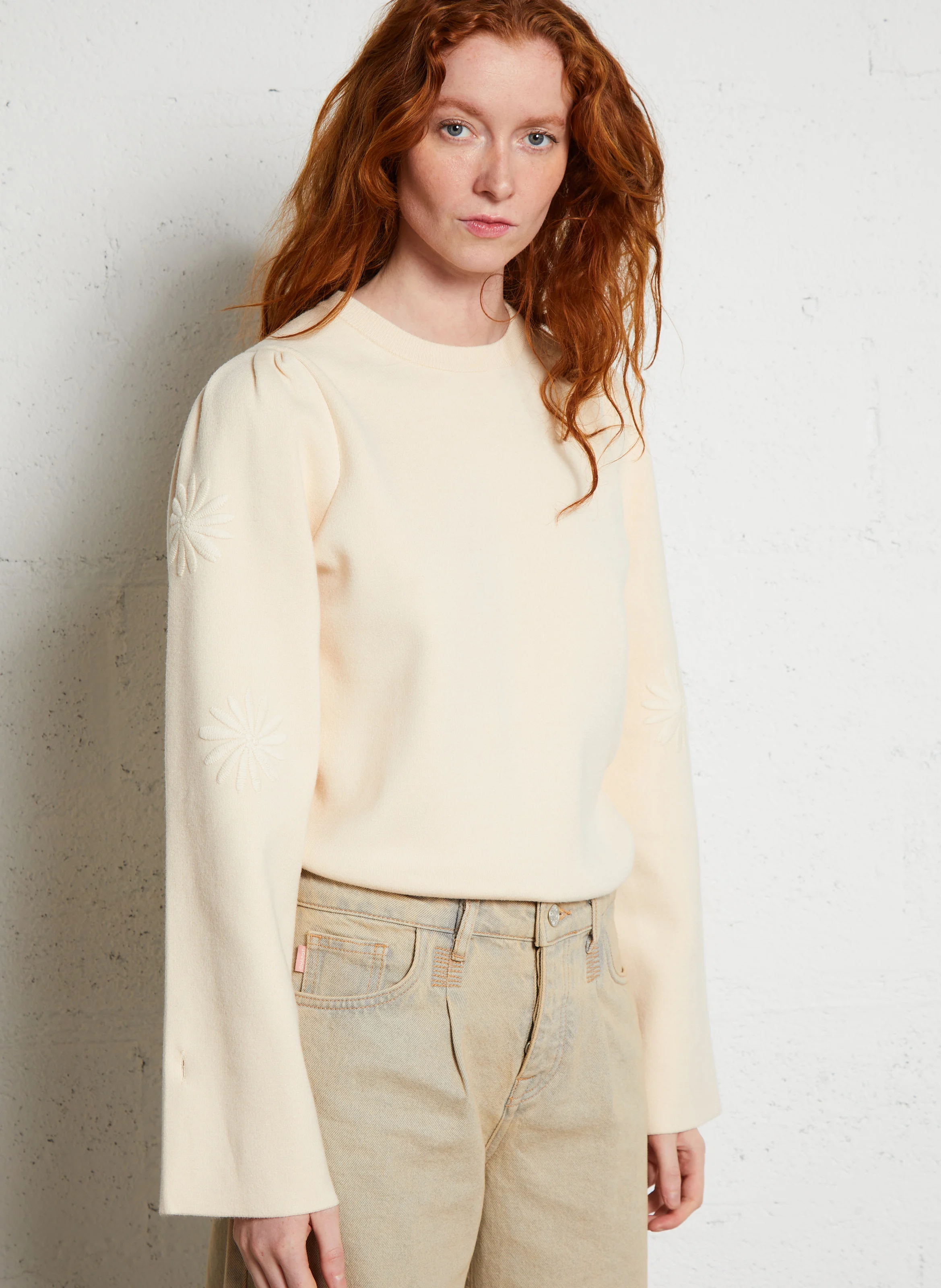 BIBA - Pull col rond| Blanc