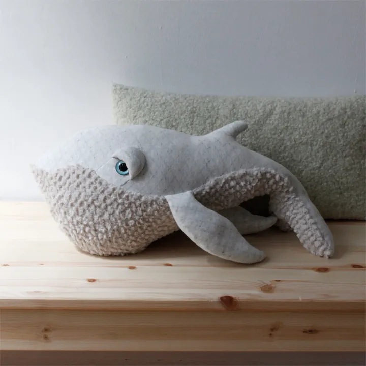 Bigstuffed Peluche géante baleine Albino 62 cm | Blanc