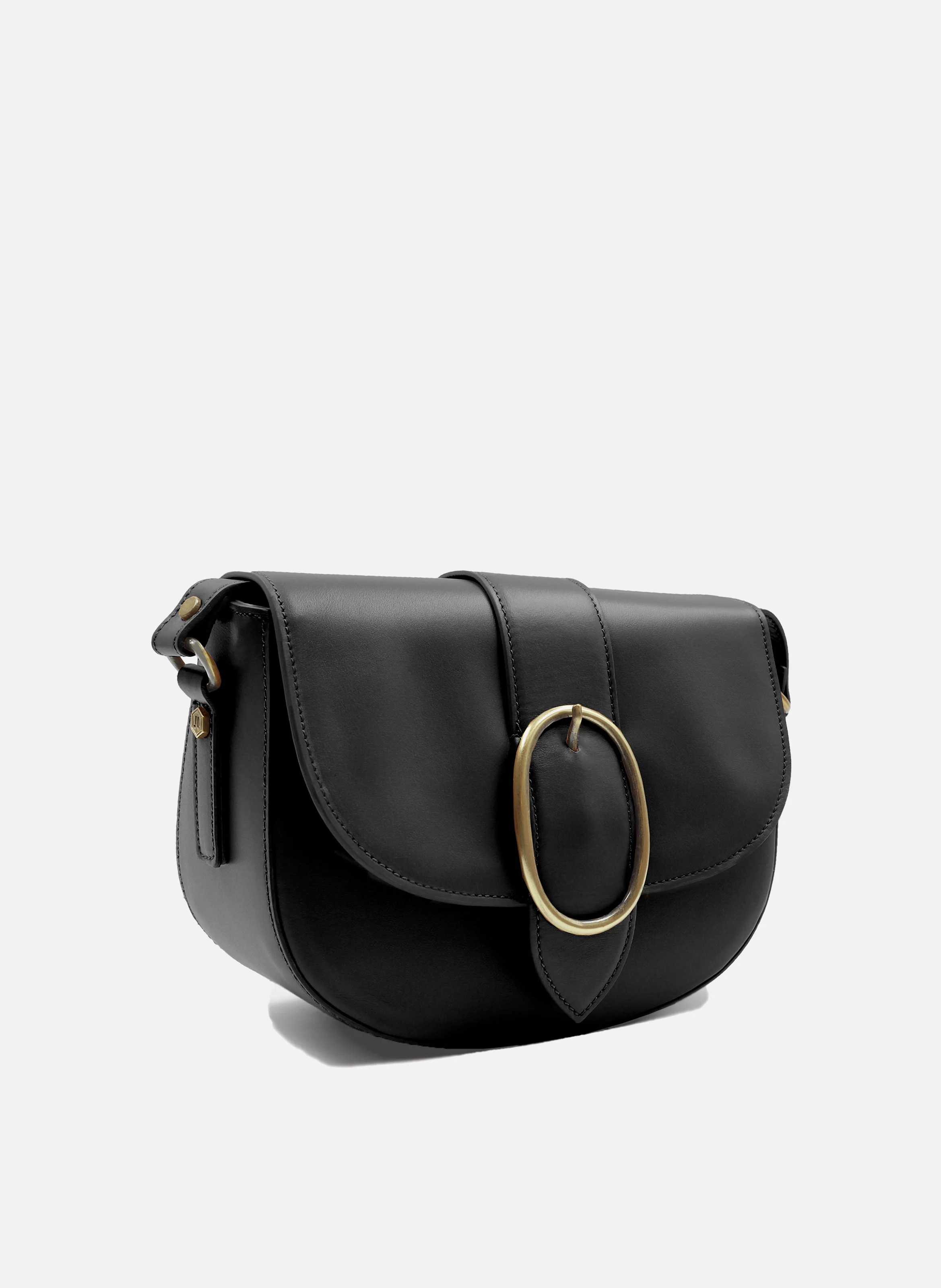 Sac boucle cuir lisse | Noir