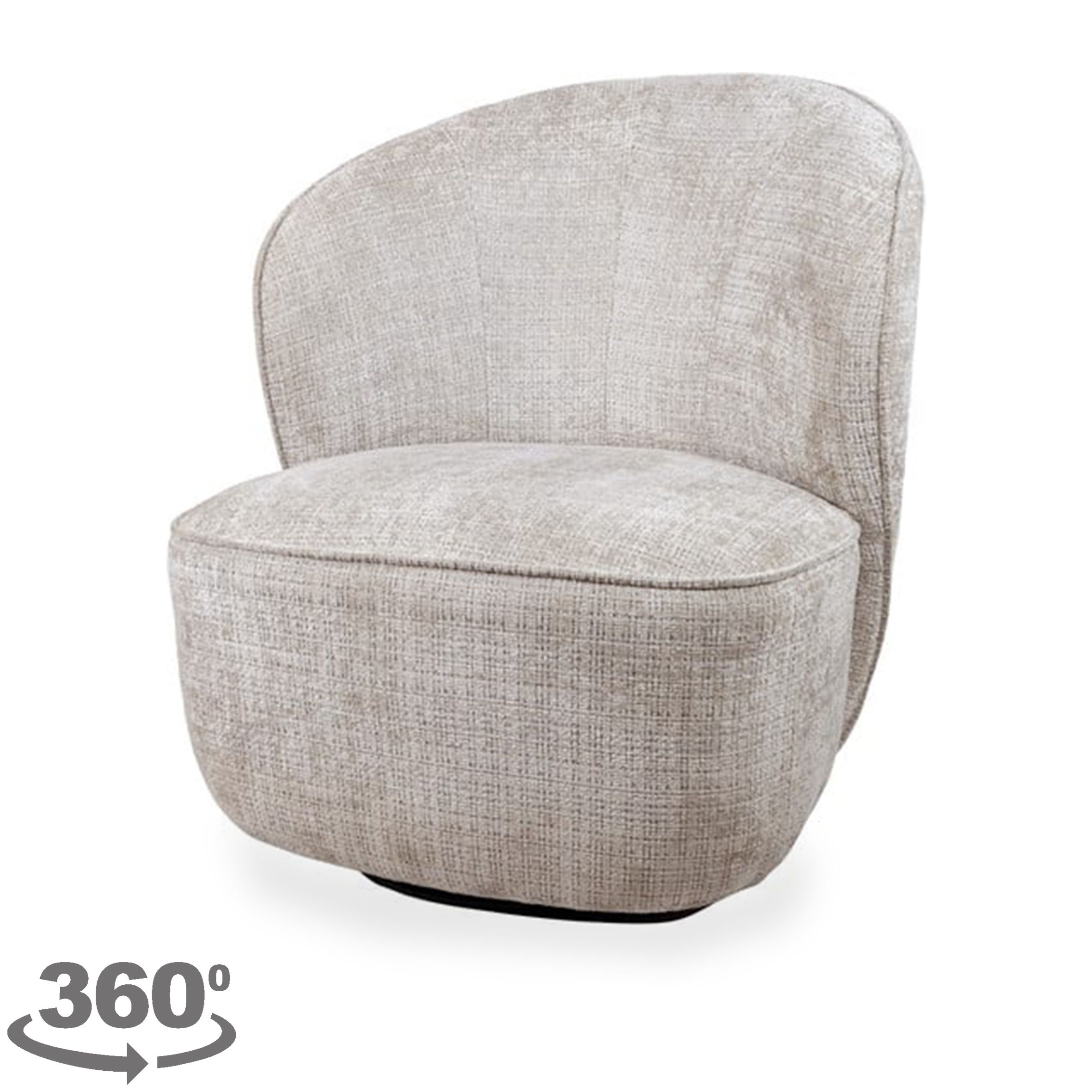 Draaifauteuil Taupe Avi B76 x D79 x H81 cm