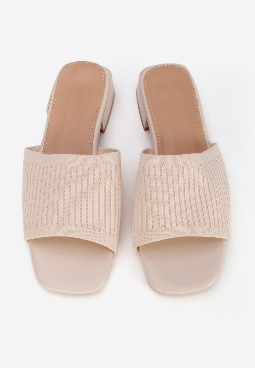Mules à petit talon beige Alinia