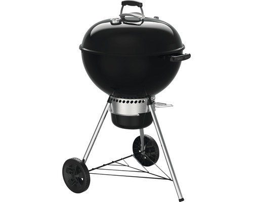 Weber Kettle E-5730 houtskoolbarbecue, Ø 57 cm, zwart, inclusief dekselthermometer, bodemrooster, stalen houtskoolrooster, gecoat stalen kookrooster, aluminium asopvanger, one-touch reinigingssysteem, brikettenmaatbeker