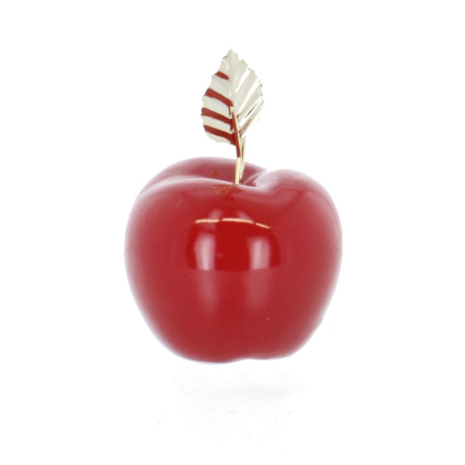 Apfel rot/gold - ca. 9 x 9 x 12 cm