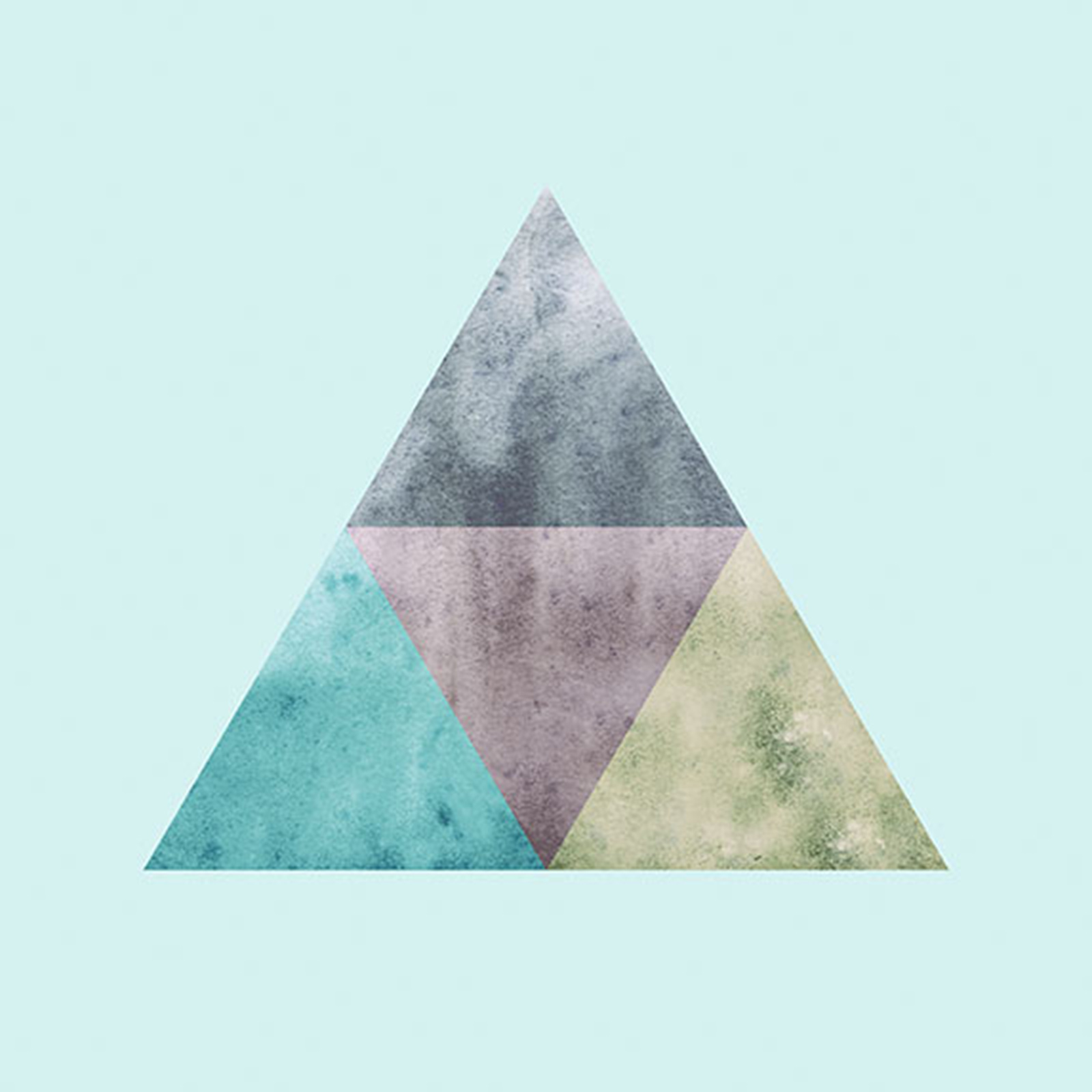 Wandbild TRIANGLES TOP BLUE - bunt - 50x70 cm