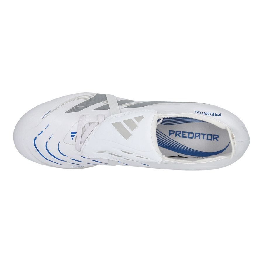 adidas Predator League Fold-over Tongue FG/AG Polar Victory - Blanc/Argenté/Bleu