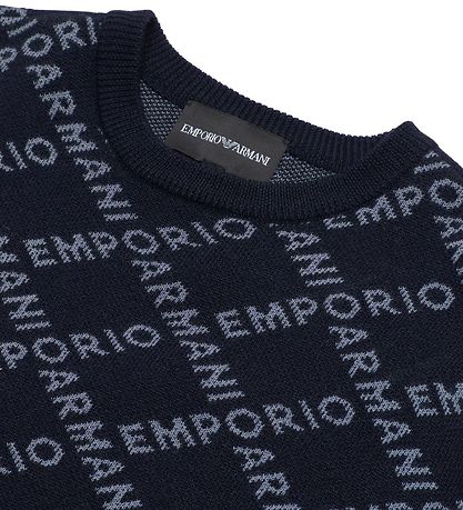 Emporio Armani Bluse - Akryl/Uld - Navy m. Lyseblå