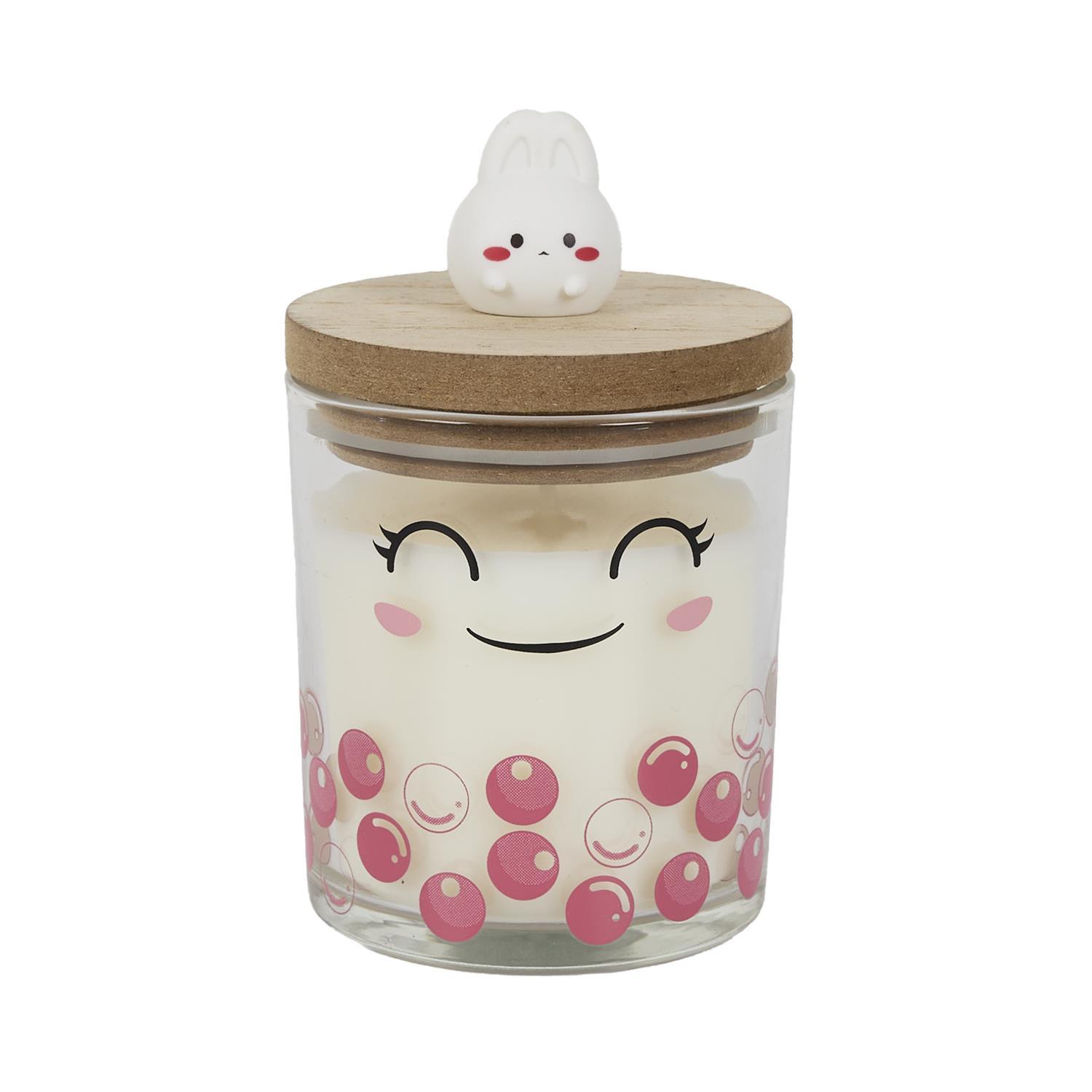 BOUGIE PARFUMEE VERRE TOP BOIS KAWAII