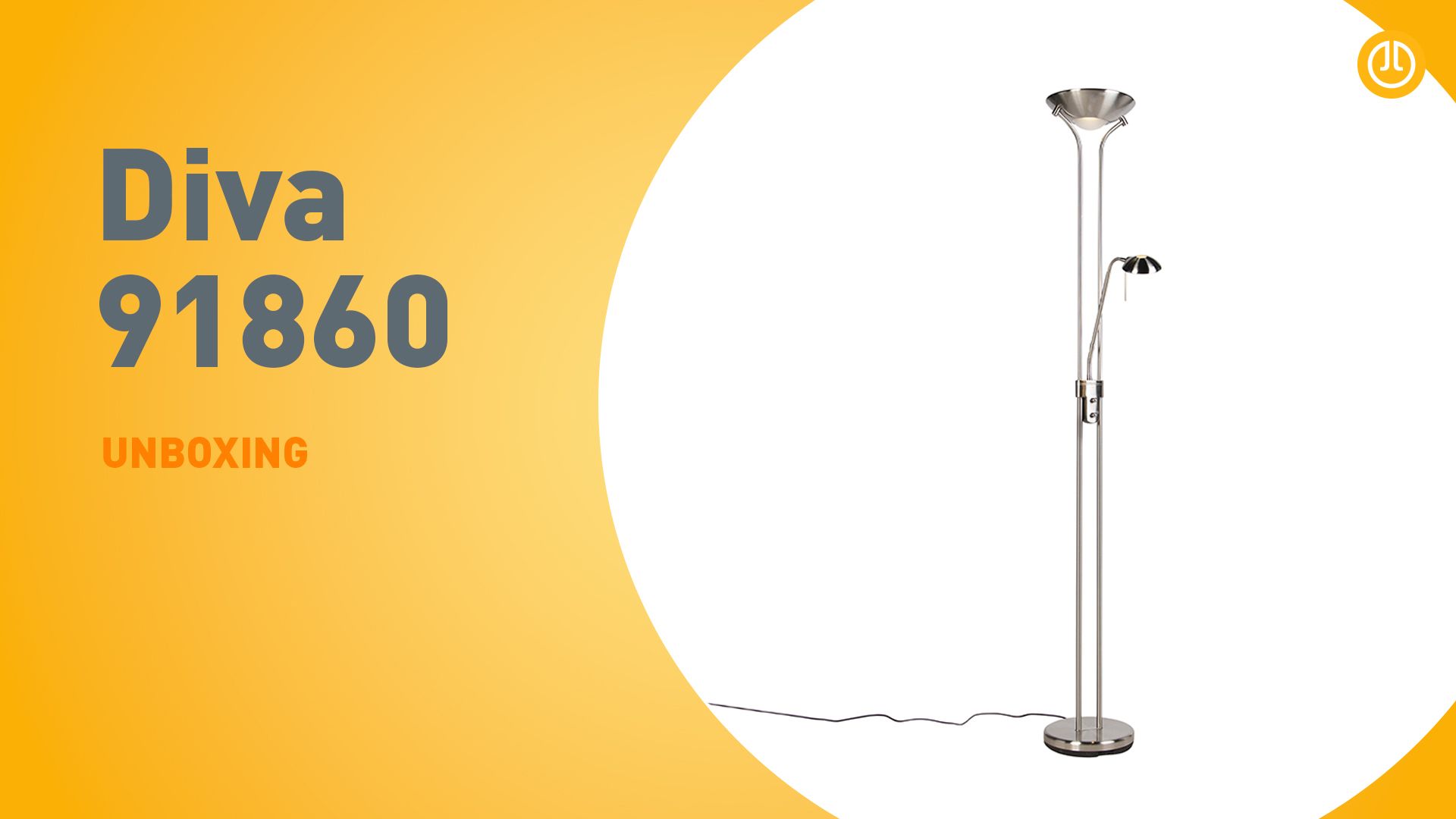 Vloerlamp goud met leeslamp incl. LED en dimmer - Diva 2
