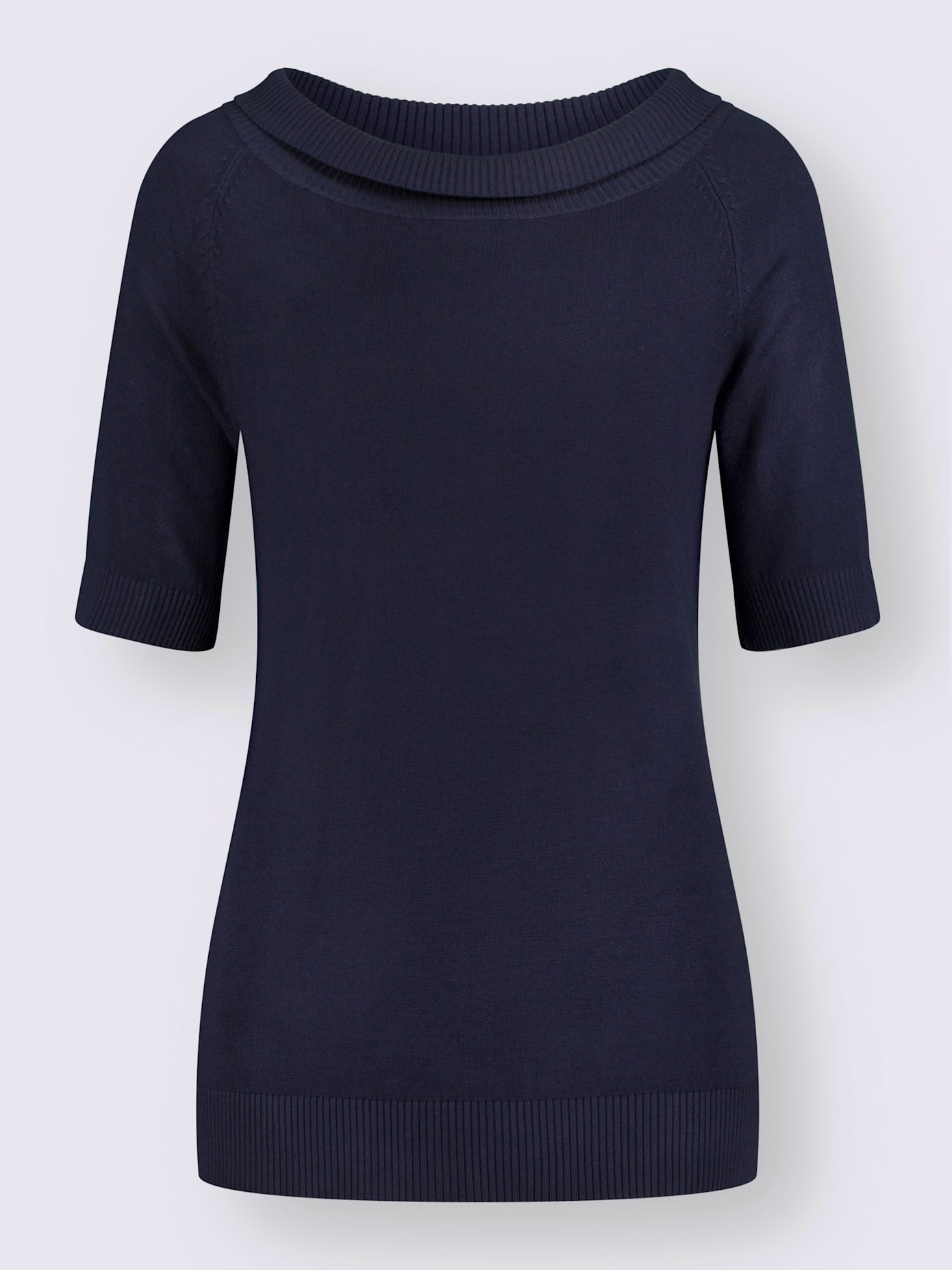 Pull à manches courtes encolure en u féminine