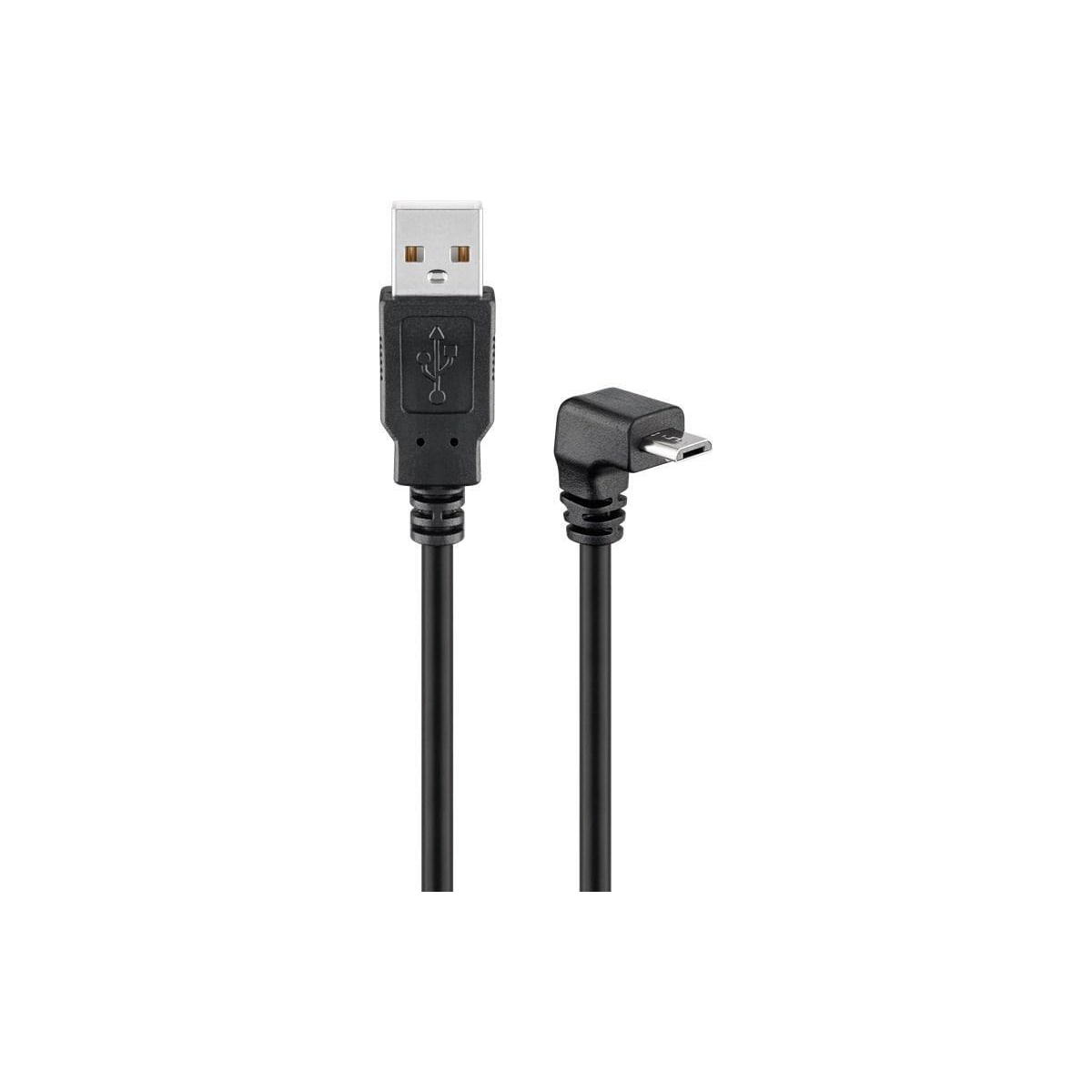 Goobay USB 2.0 Hi-Speed-kabel 90°, svart