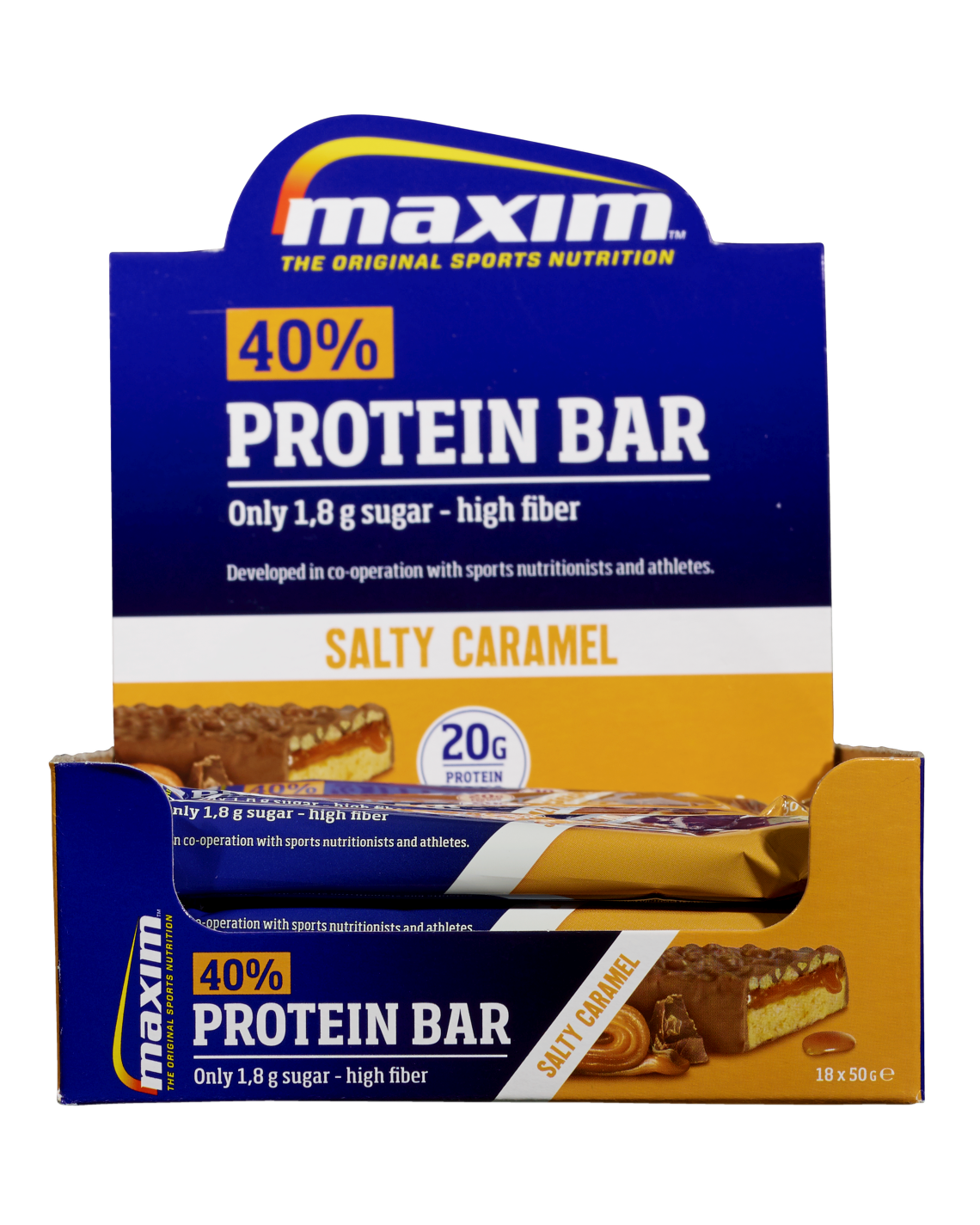 Maxim 40% Protein Bar Salty Caramel 18x50g