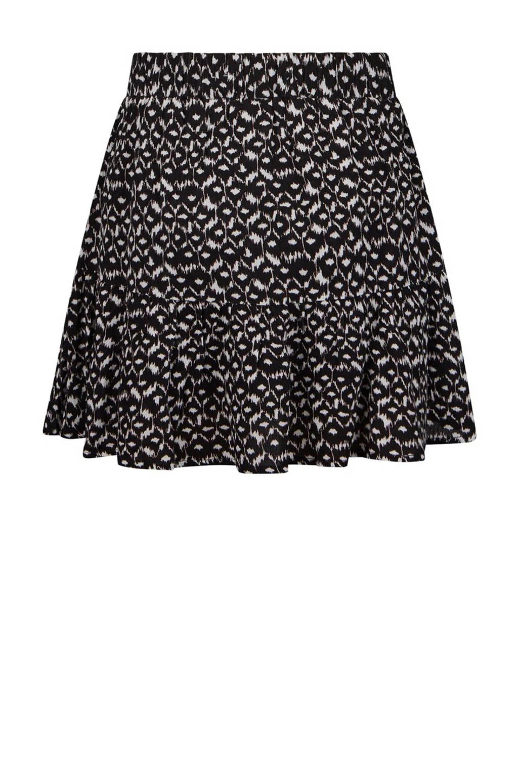 Retour Jeans rok Poppy met all over print zwart/ecru