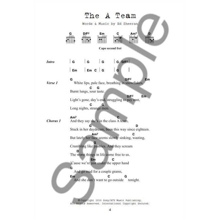 Wise Publications Ed Sheeran Guitar Chord Songbook