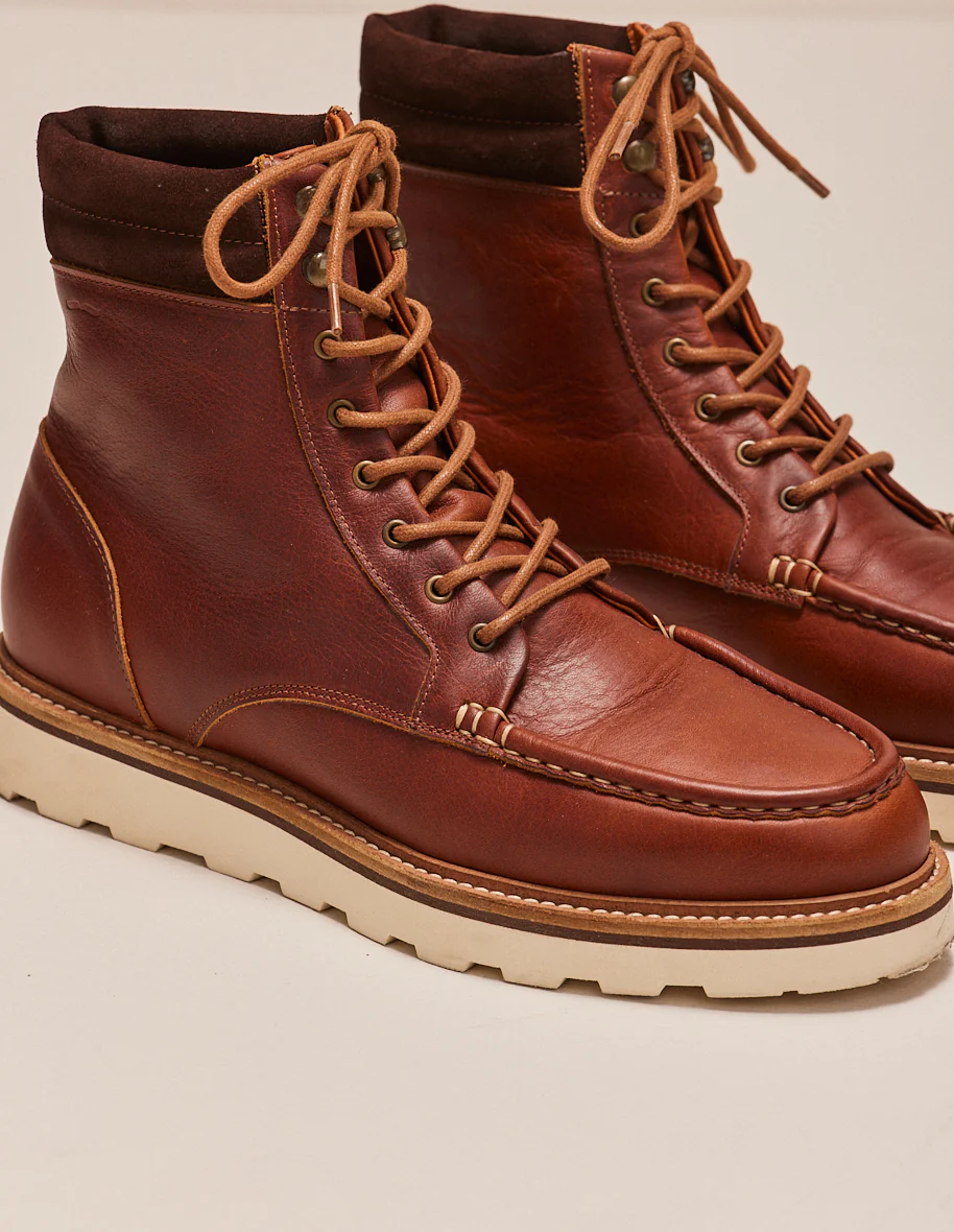Bottines Bastien - Cuir pull-up terracotta
