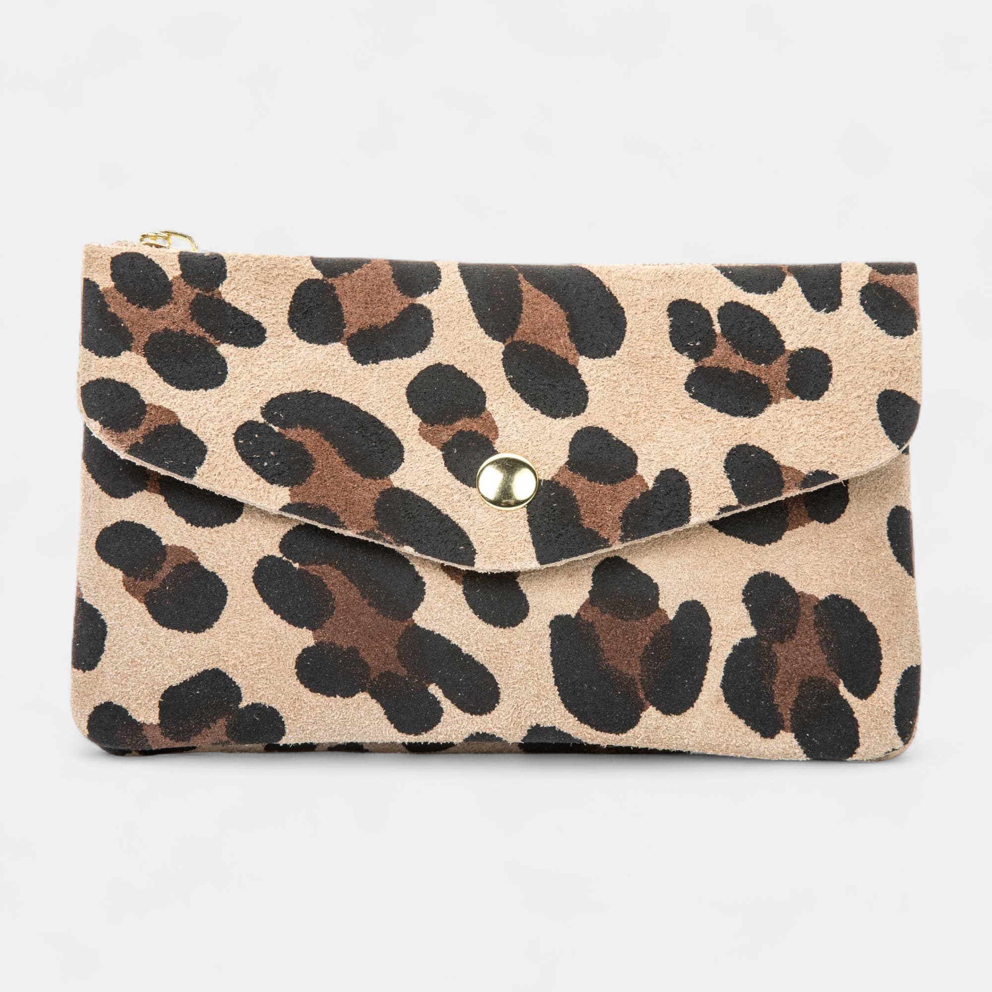 Petite maroquinerie en cuir beige