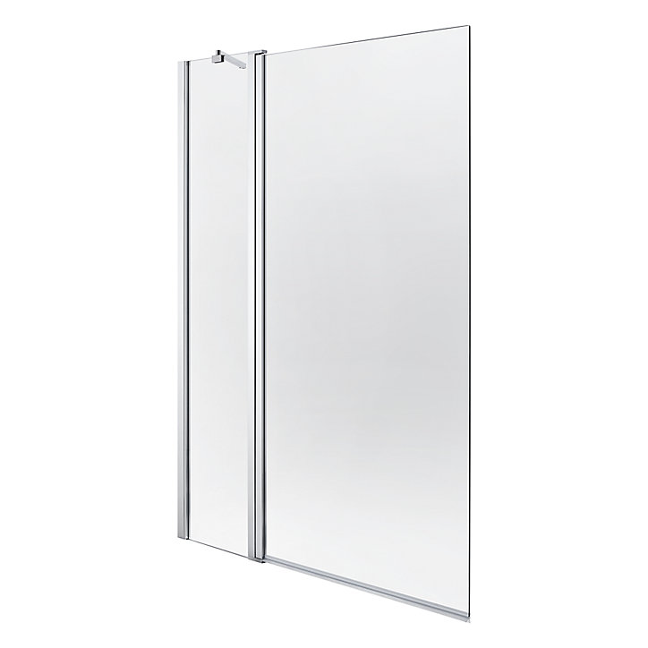 Pare-baignoire 2 volets verre transparent profilé finition poli GoodHome Calera H. 140 x l. 104 cm